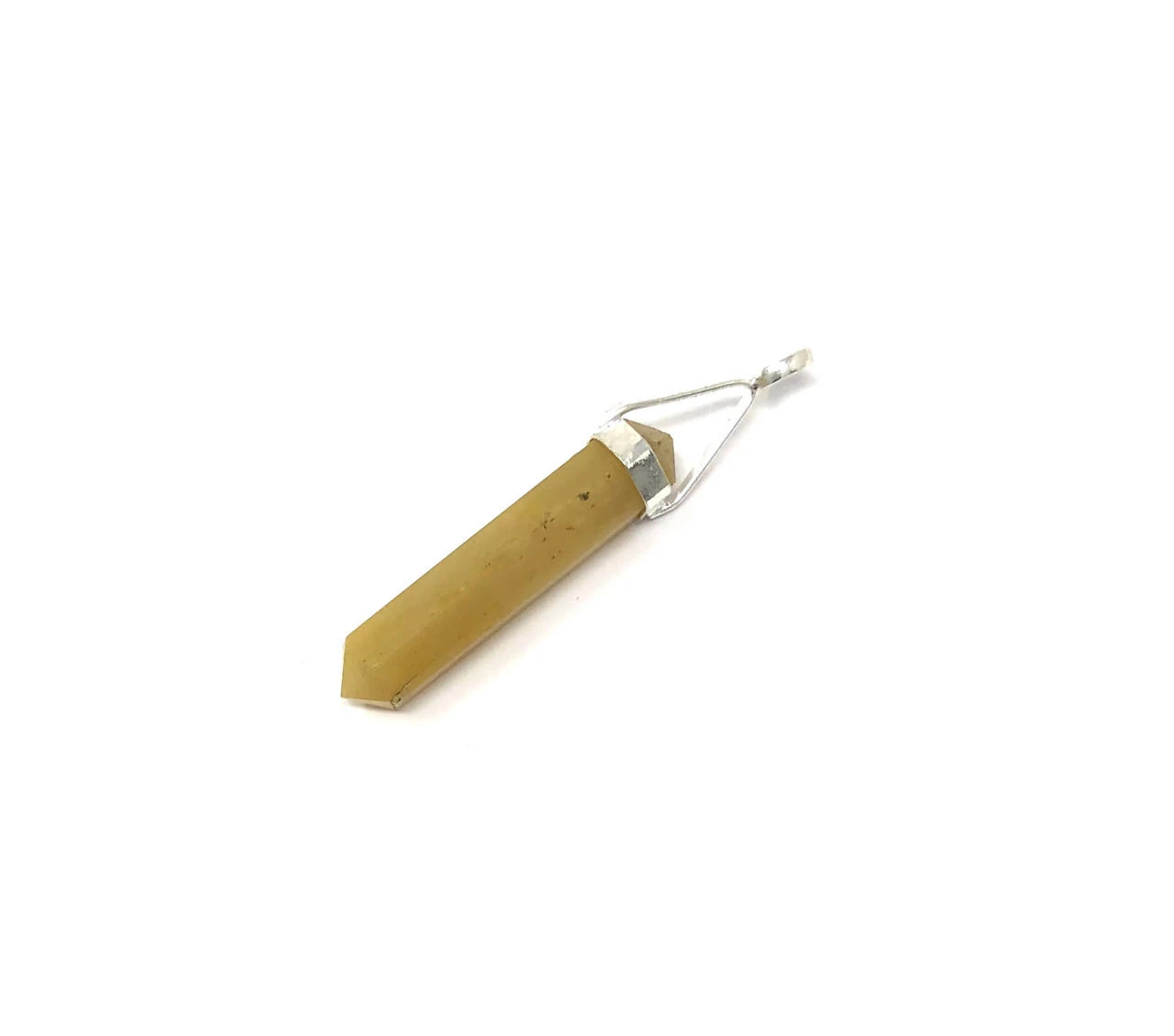 Double Point Pencil Pendant Yellow Camel Aventurine