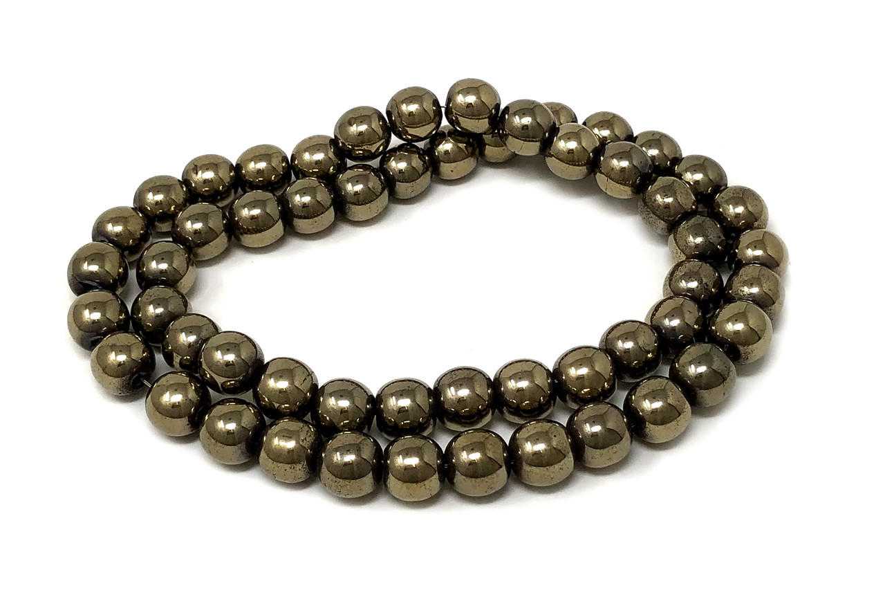 Beads Pyrite approx. 8mm (Pack of 48) Gemstones Products VD Importers Inc.