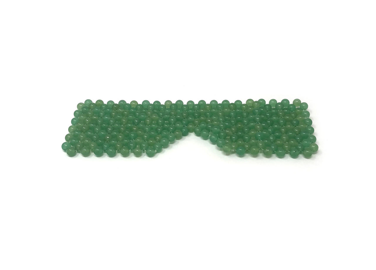 Eye Mask Green Aventurine Beads (6mm), approx. 7"x2.5"