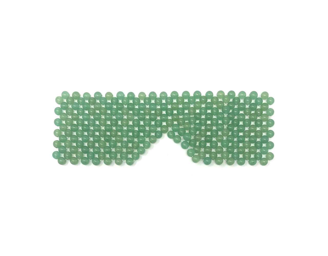 Eye Mask Green Aventurine Beads (6mm), approx. 7"x2.5" Gemstones Products VD Importers Inc.