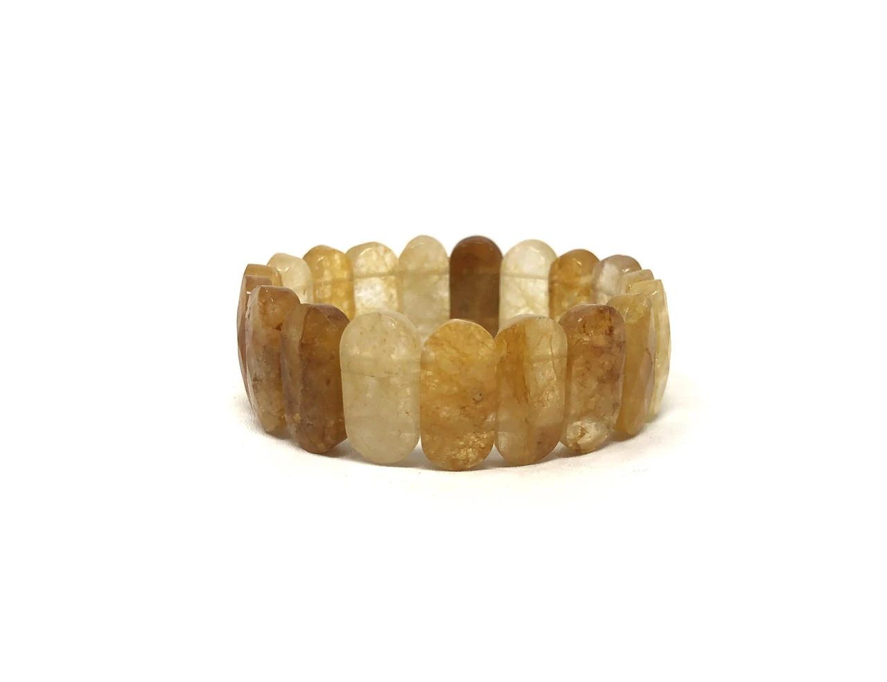 Bracelet Faceted Citrine Oval Beads