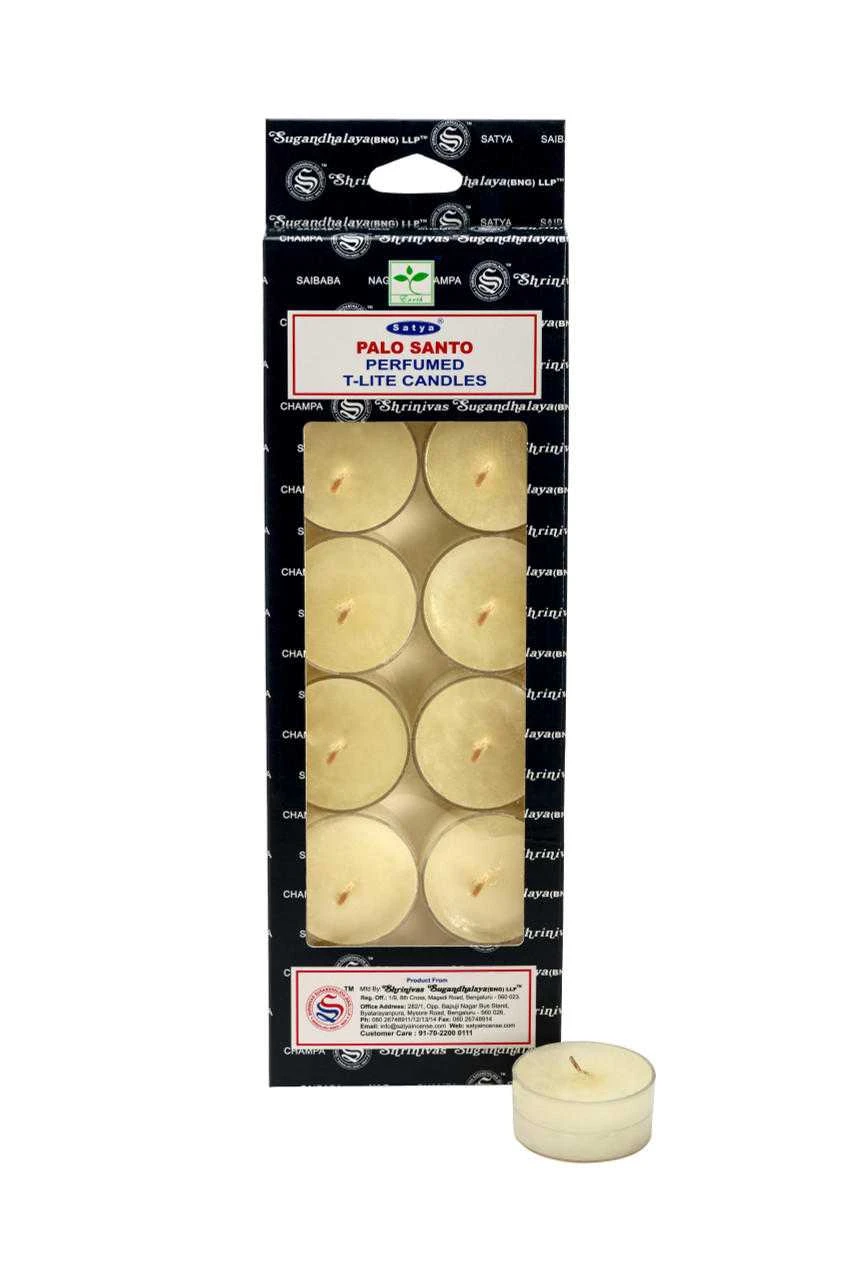 Satya Palo Santo Perfumed T-Light candle (pack of 12)
