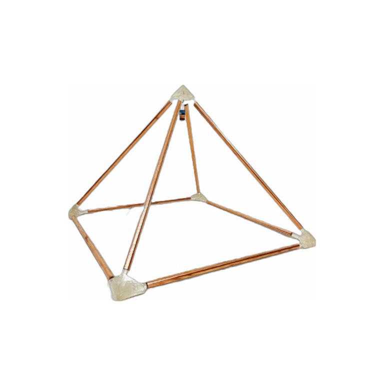 Copper Pyramid 18" with Crystal Quartz Orgone Connectors