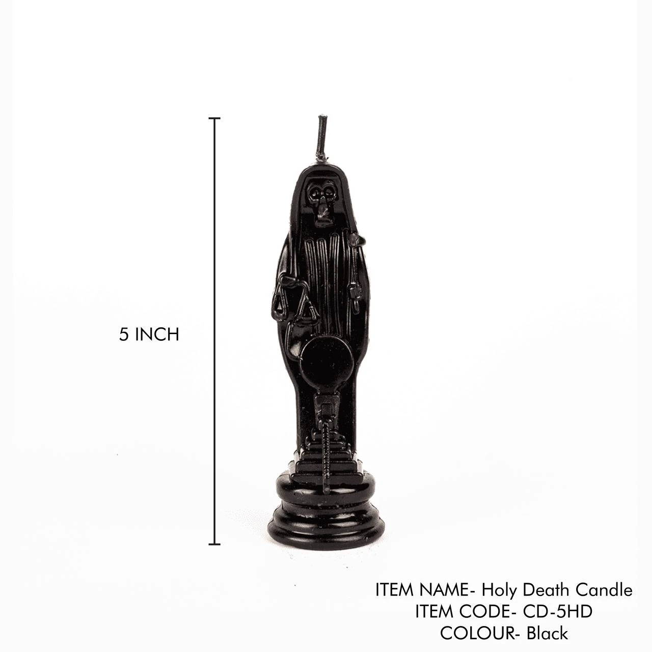 Candle Holy Death Black Santa Muerte (5"approx)