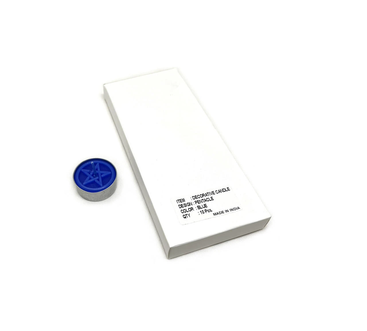 Candle T-Lite Pentacle Blue (Pack of 10)