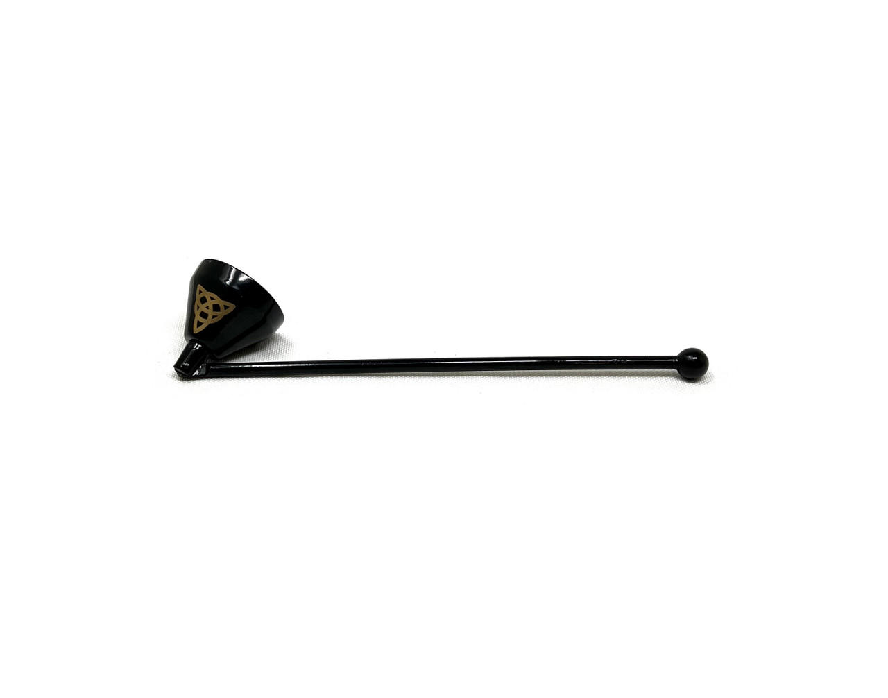 Vrinda Iron Candle Snuffer, Triquetra, approx. 9"