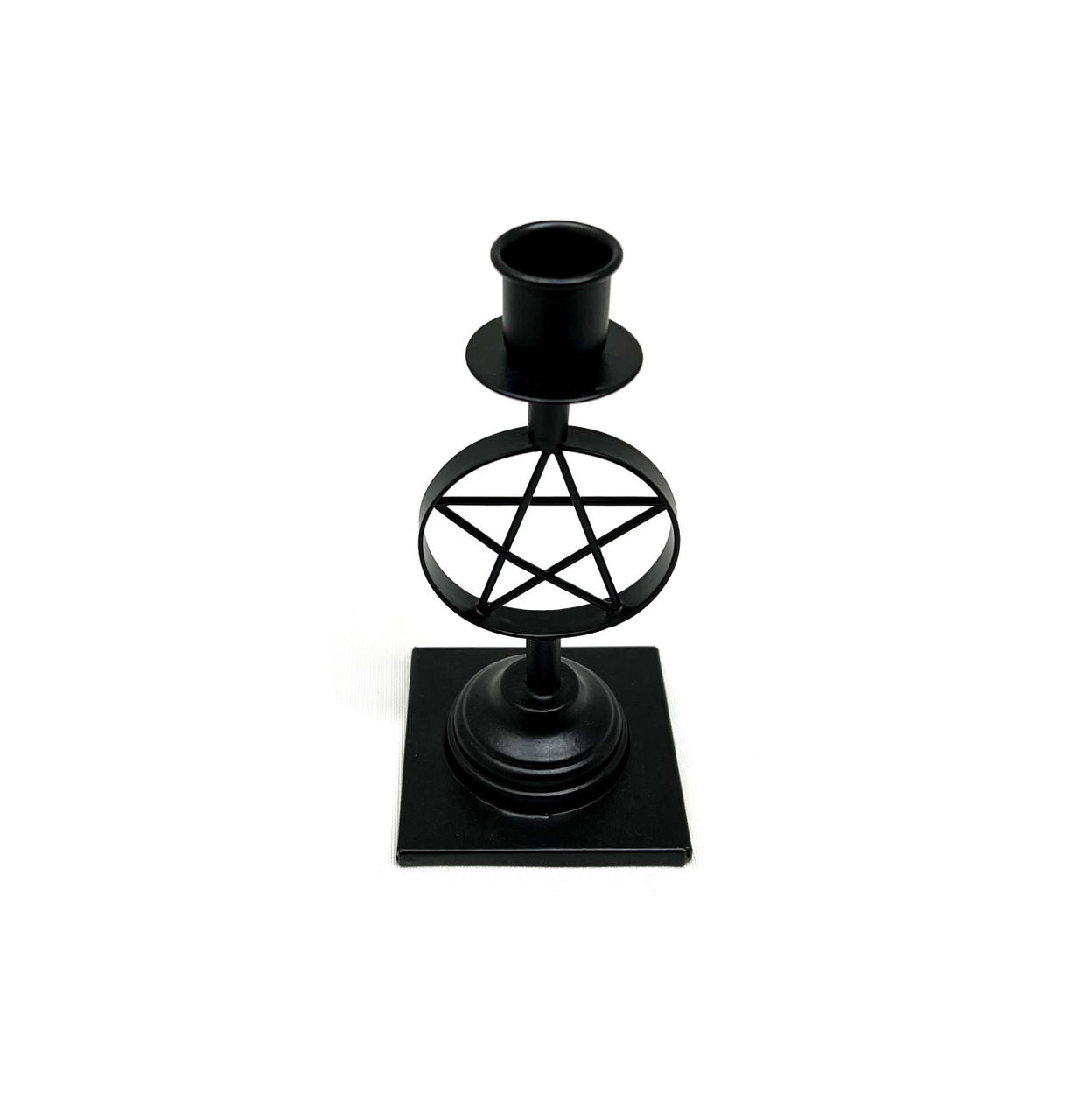 Vrinda Iron Candle holder, Pentacle, approx. 6.5"