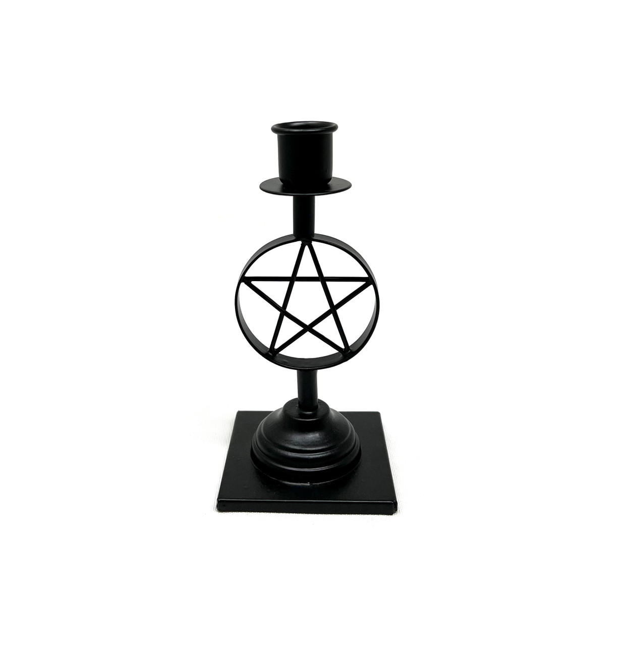 Vrinda Iron Candle holder, Pentacle, approx. 6.5" New Arrivals VD Importers Inc.