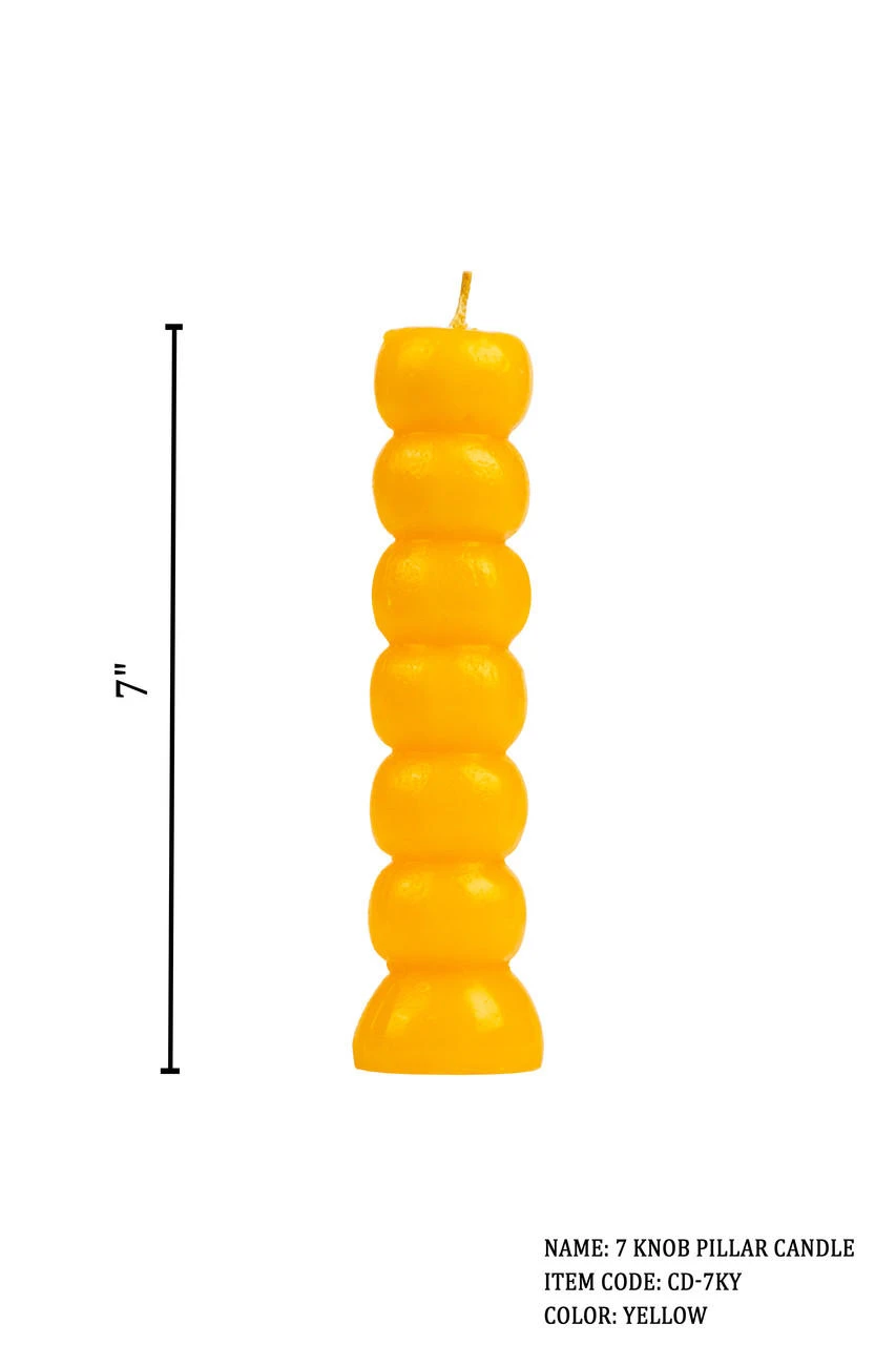 7 Knob wishing Candle (Yellow)