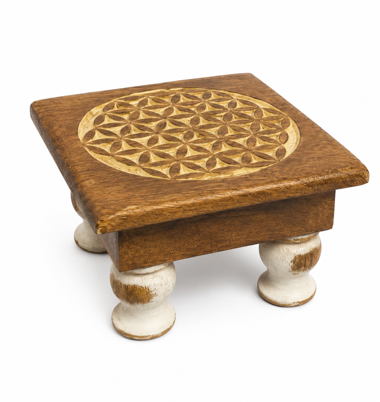 Wooden Altar table Flower of Life 6''x 4''