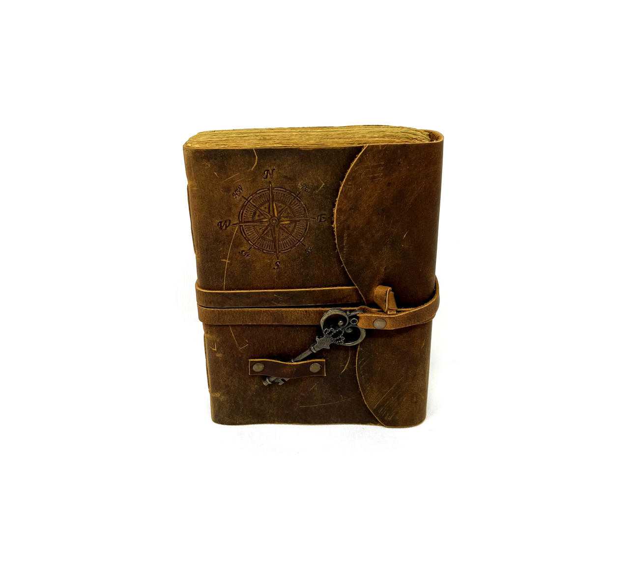 Paper Journal Deckle Paper Soft Compass Key, approx. 8"x6"