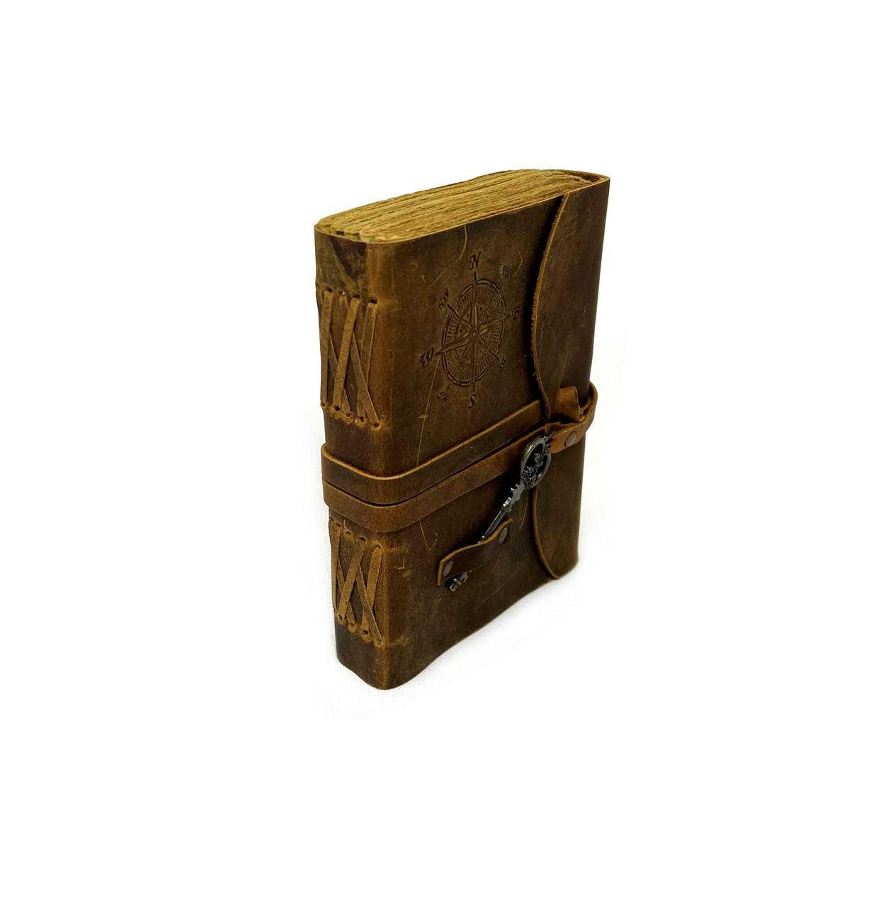 Paper Journal Deckle Paper Soft Compass Key, approx. 8"x6"