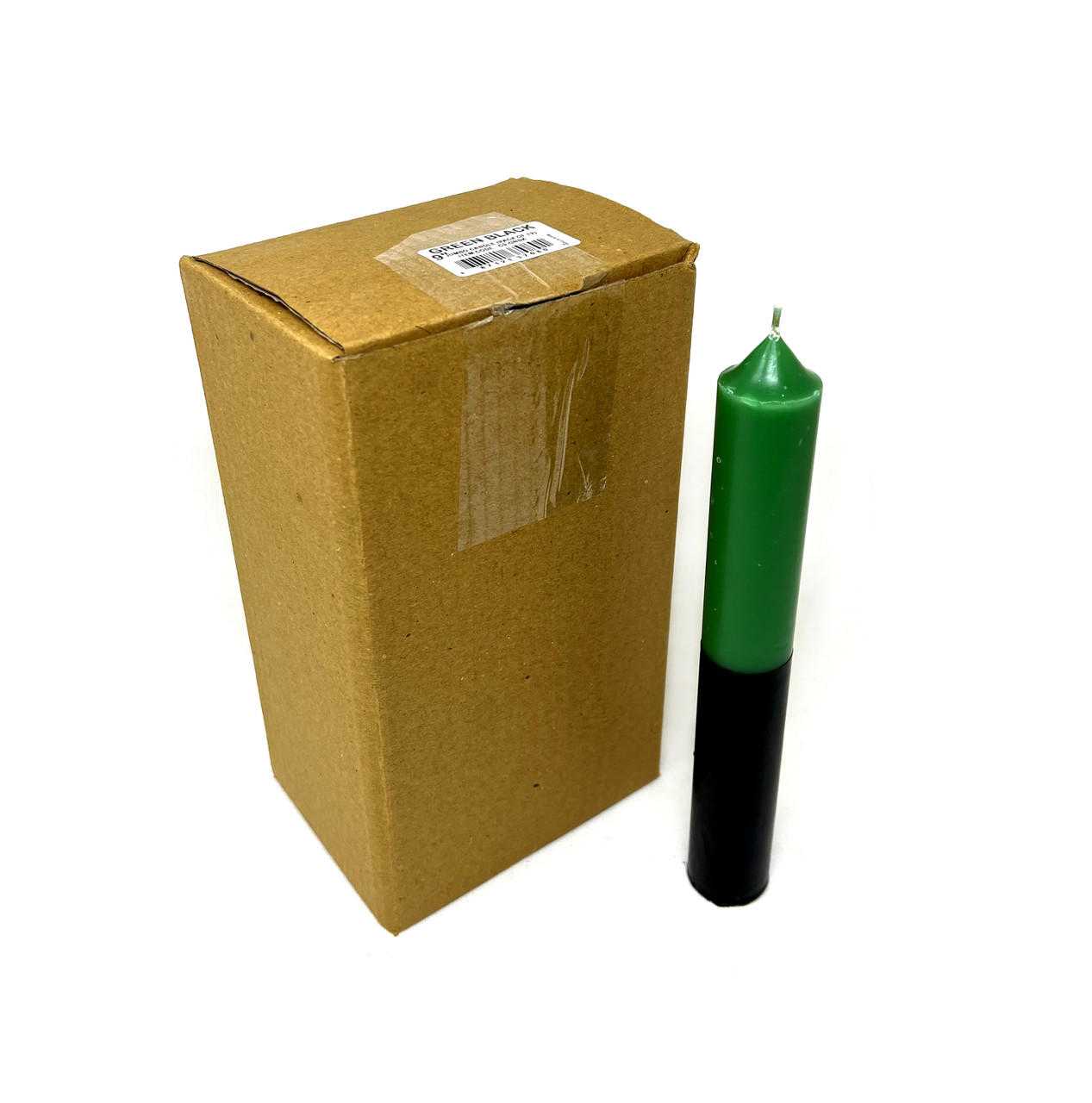 9" Double action Reversible Green Black Candles (Pack of 12)