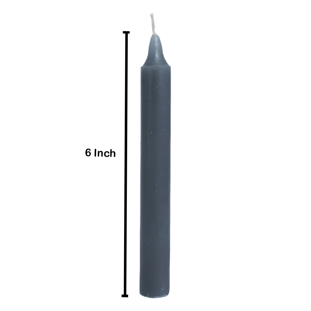 6" Grey Taper Candles