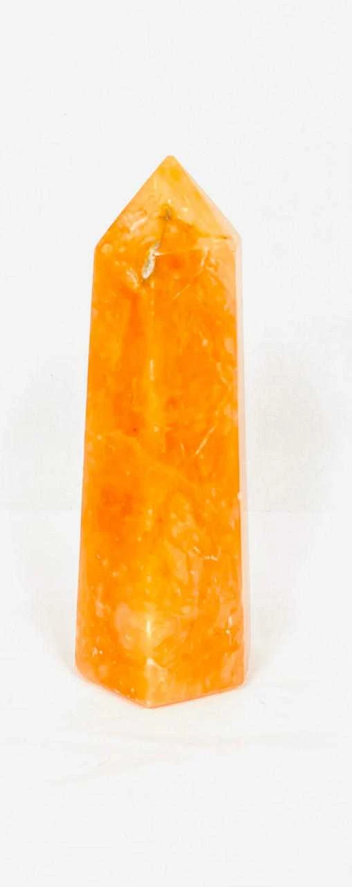 Orange Calcite Obelisk tower 6" approx 