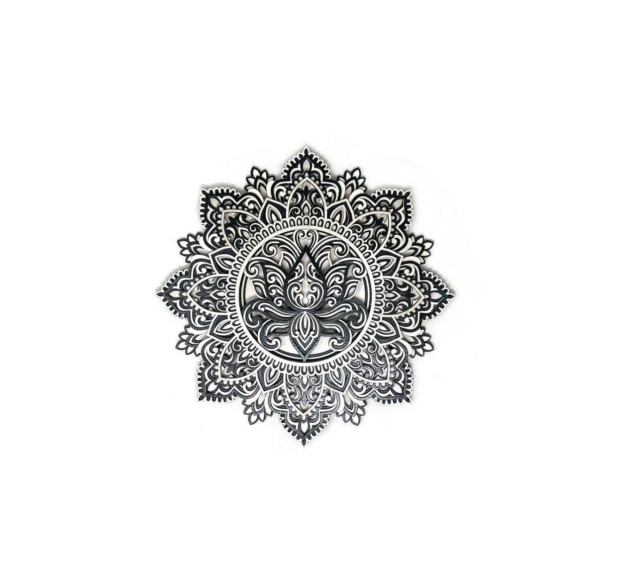 Wall Decor MDF Lotus, Multilayered, 12"