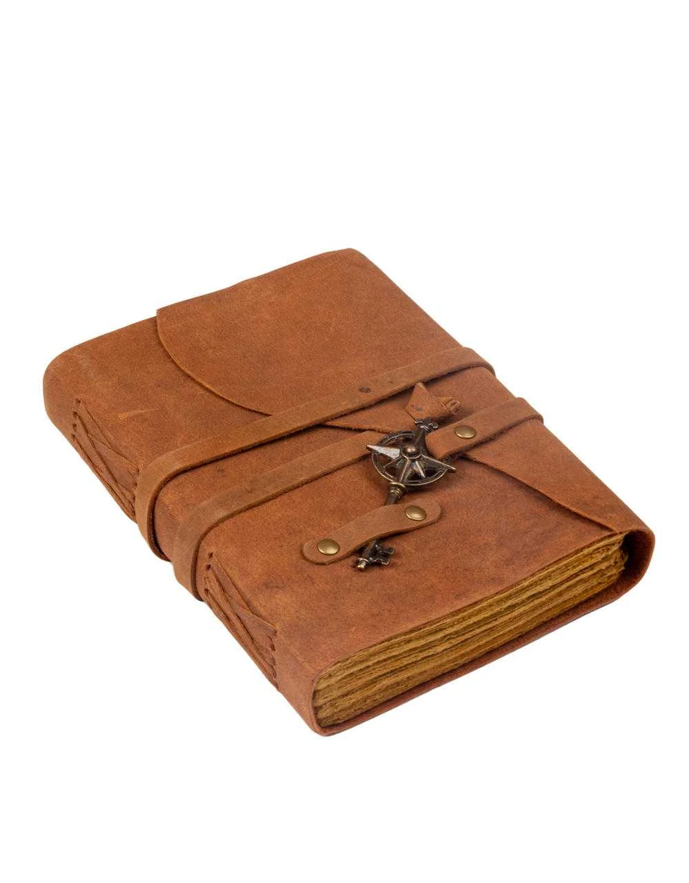 Paper Journal Deckle Paper Plain with KEY approx. 5"x7"