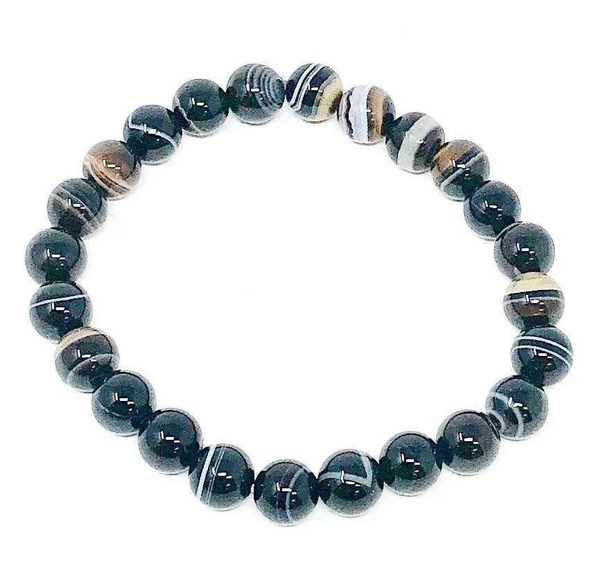 Black Sulemani Bracelet 8mm (8.5" XLsize) #131