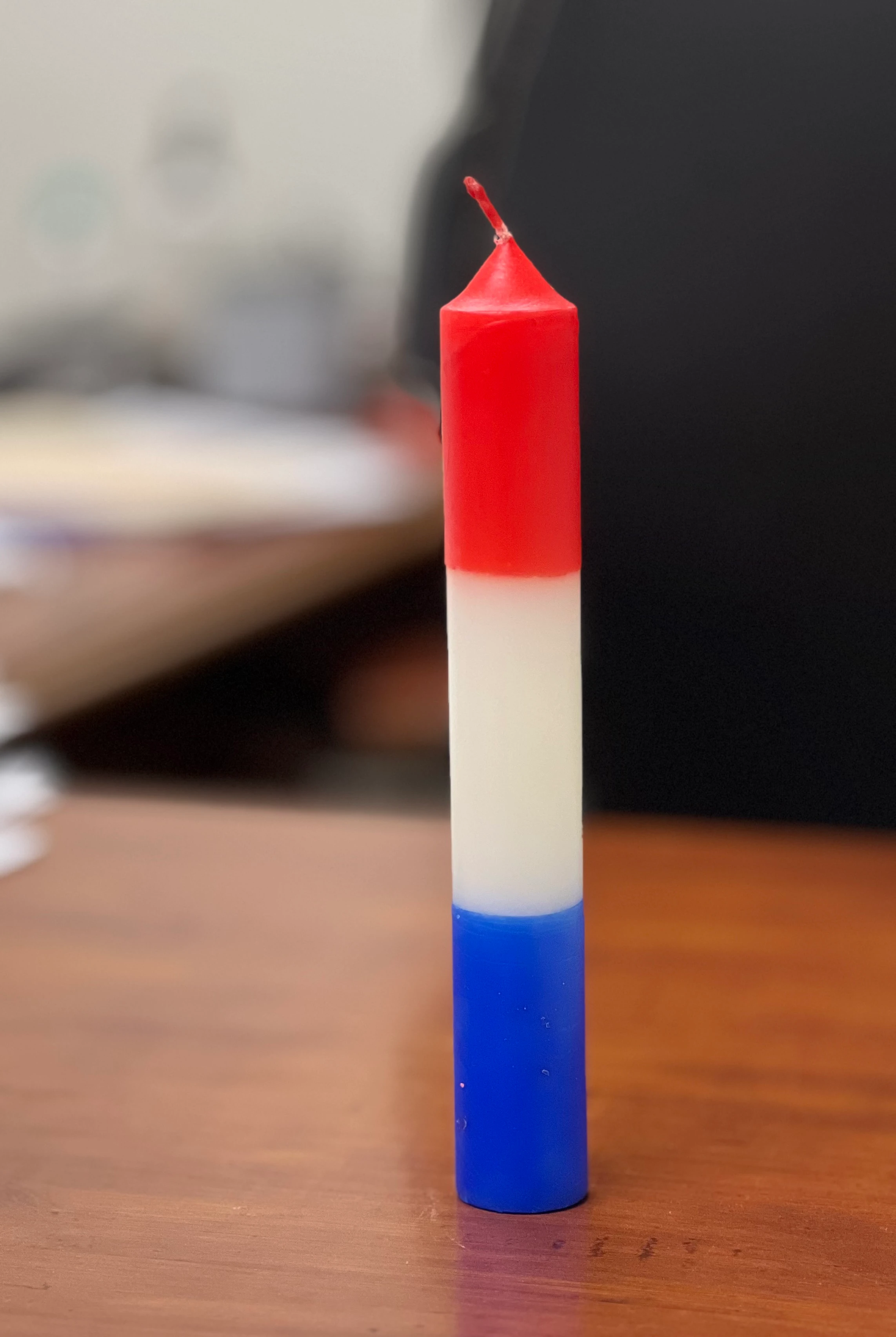 9" Triple action Reversible Candle Red/ White/ Blue