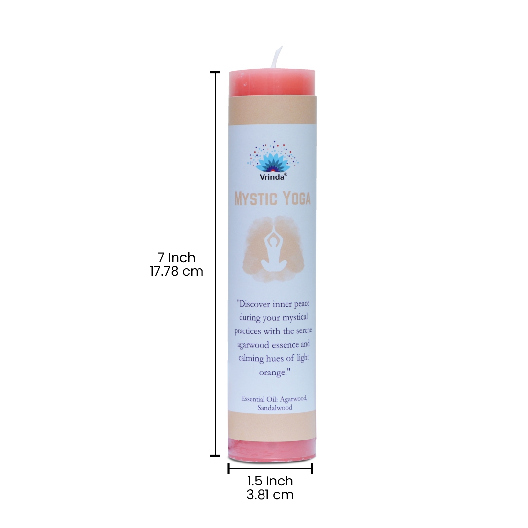 Manifestation Pillar Candle Mystic Yoga 7"x1.5"