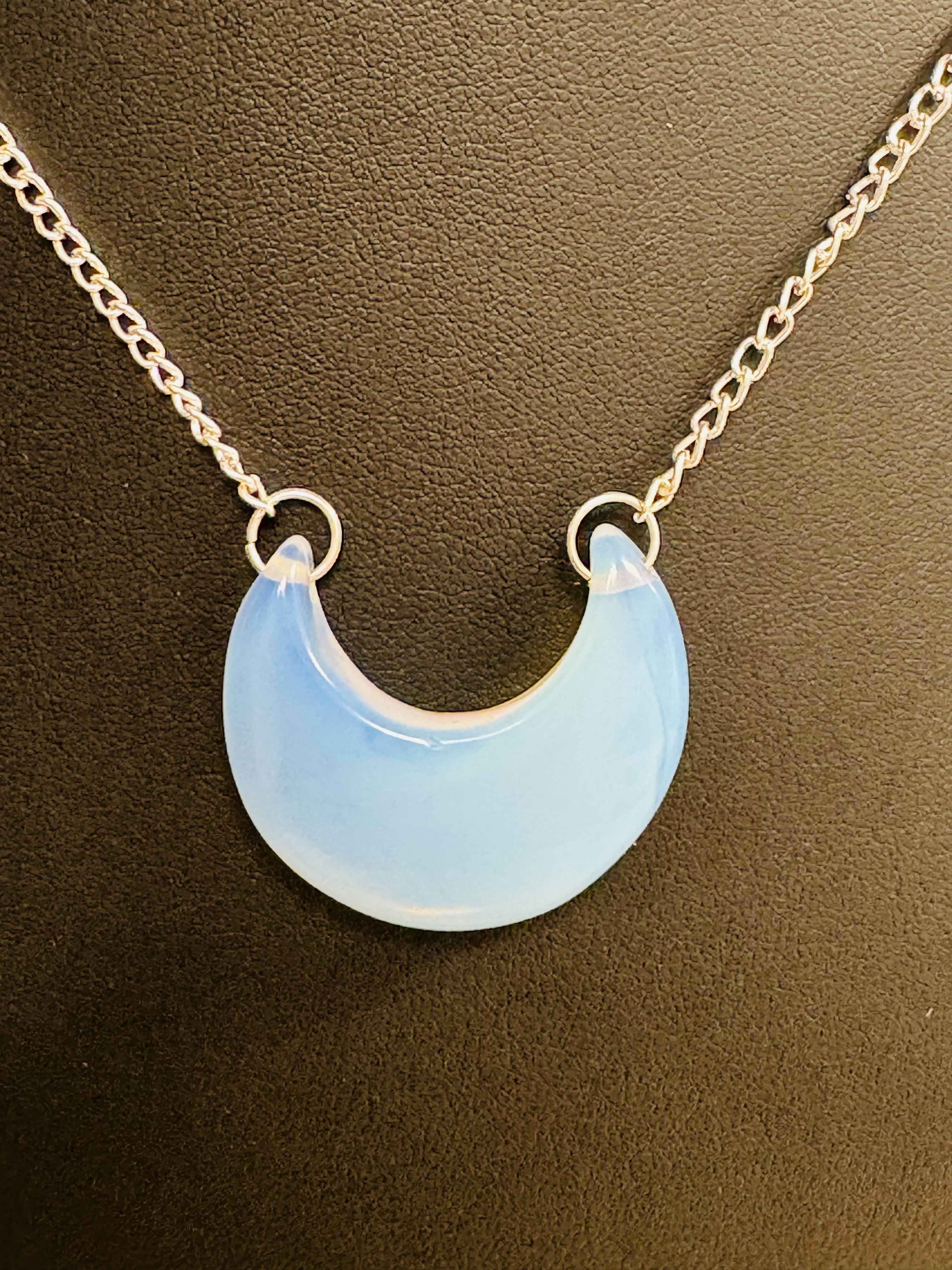 Crescent Moon Opalite pendant with Chain