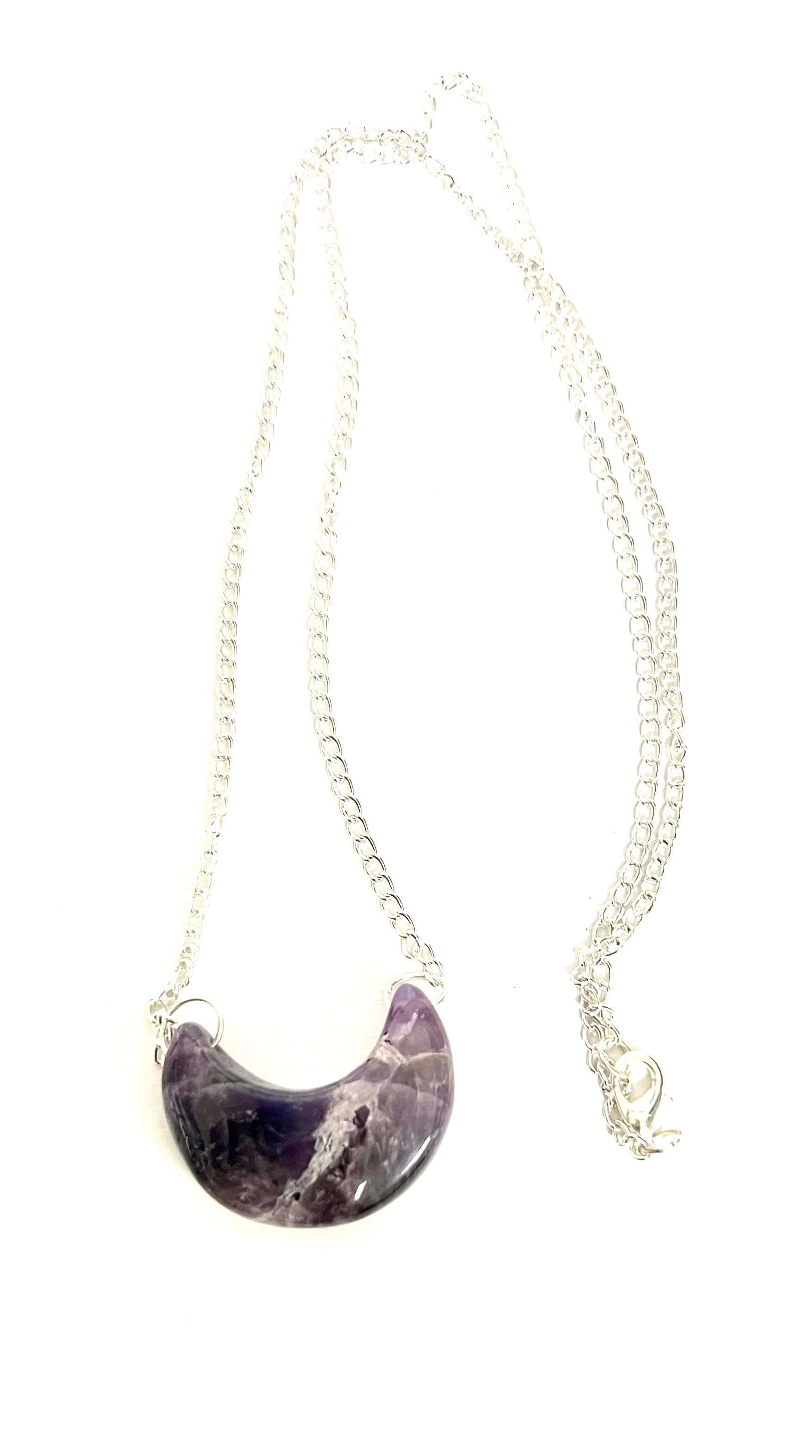 Crescent Moon Amethyst pendant with Chain