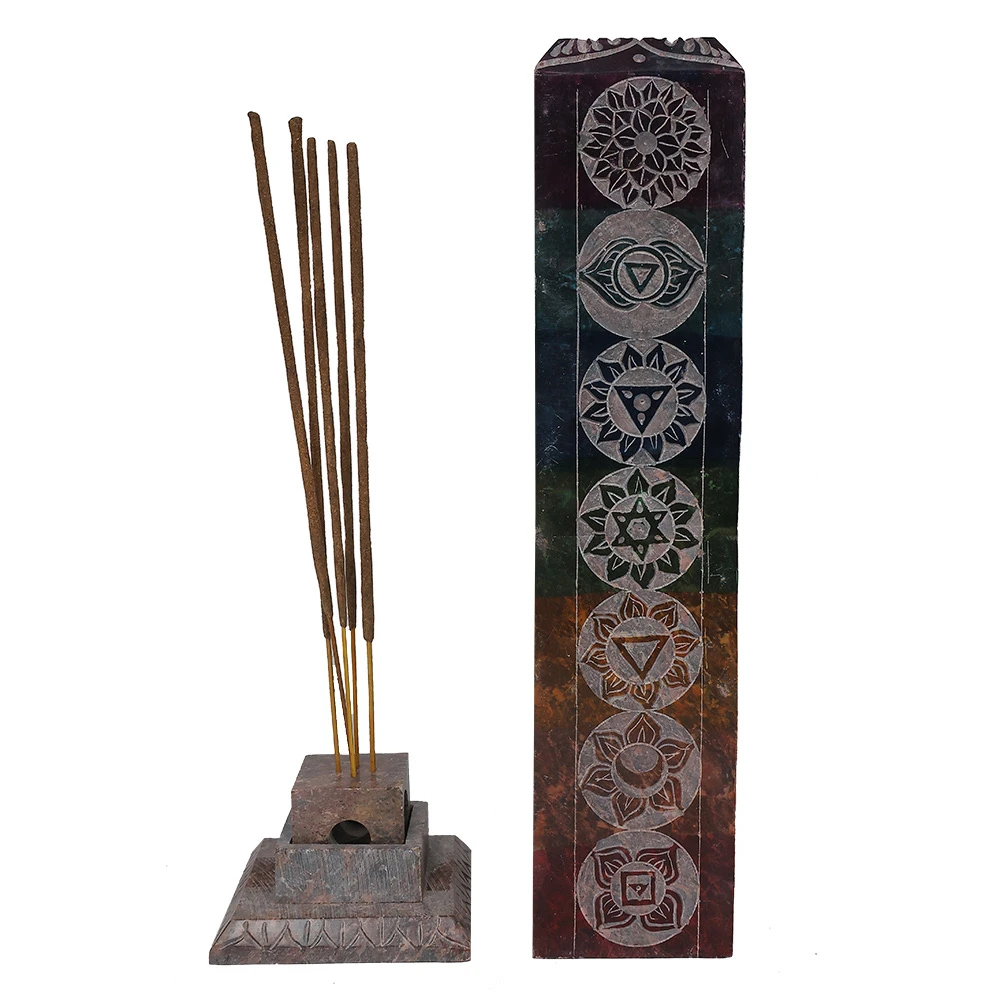 Stone Tower Burner Square 7 chakra