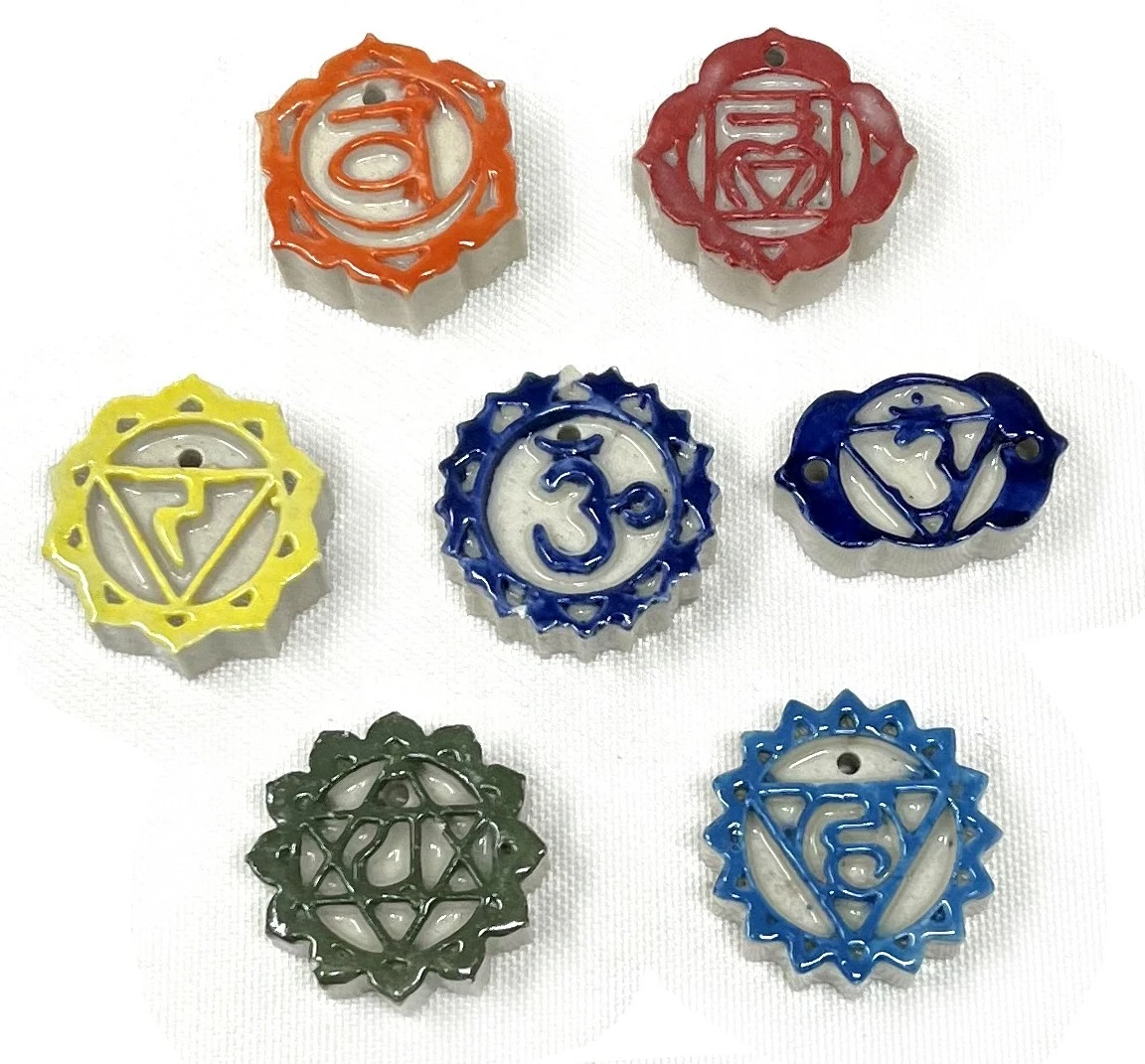Ceramic Incense Holder 7 Chakra (set of 7)