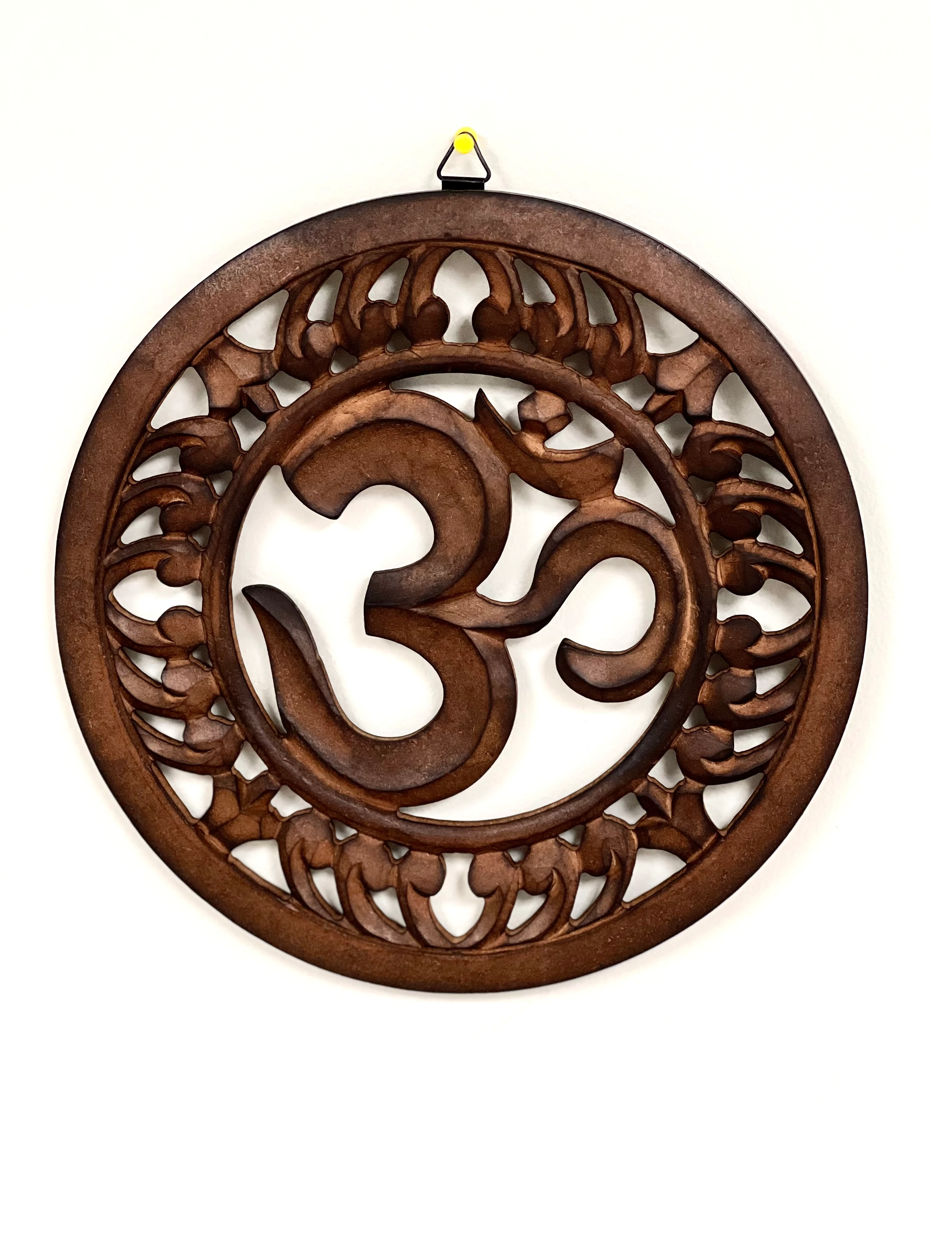 Wood Wall Hanging OM 12" approx