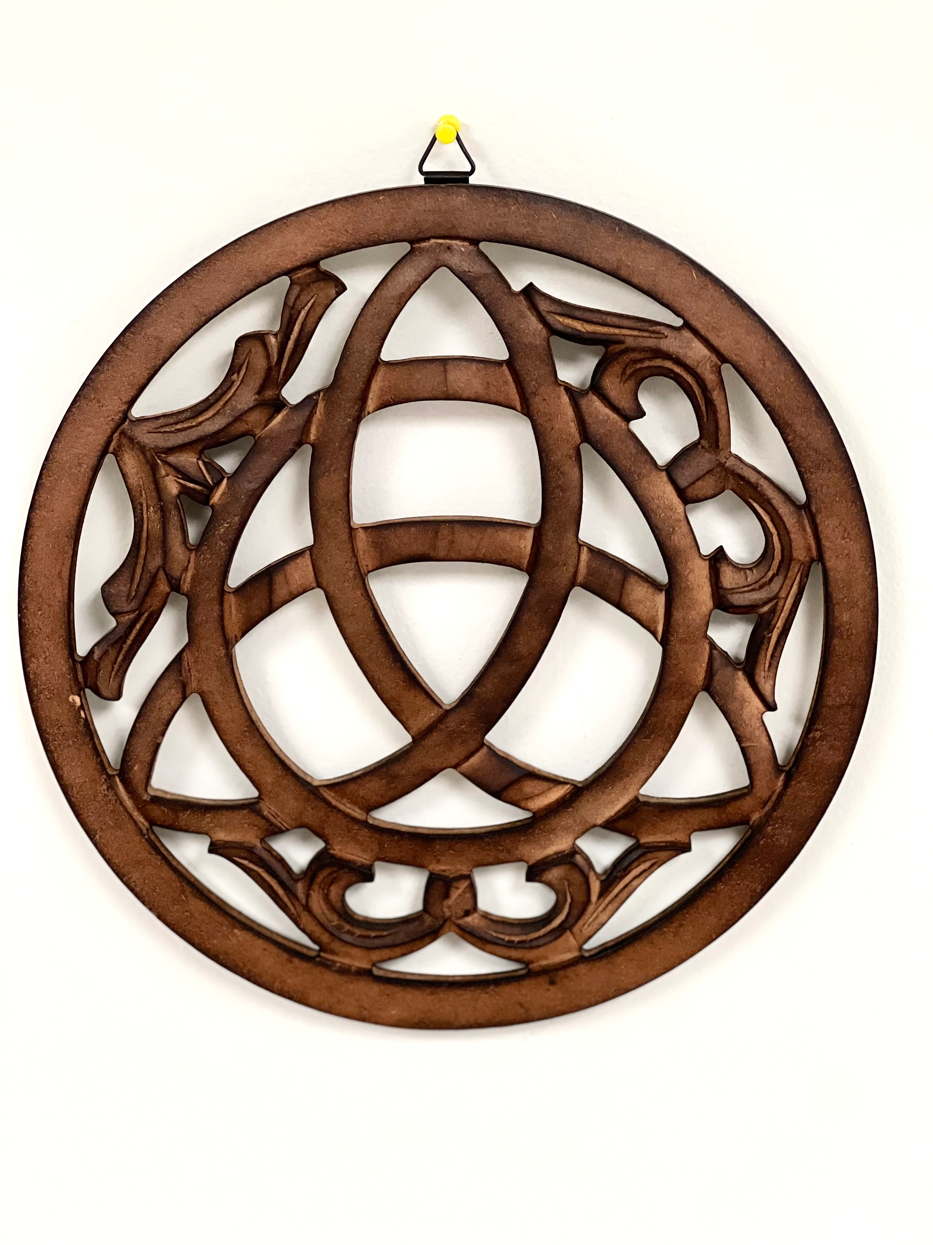 Wood Wall Hanging Triquetra 12" approx 