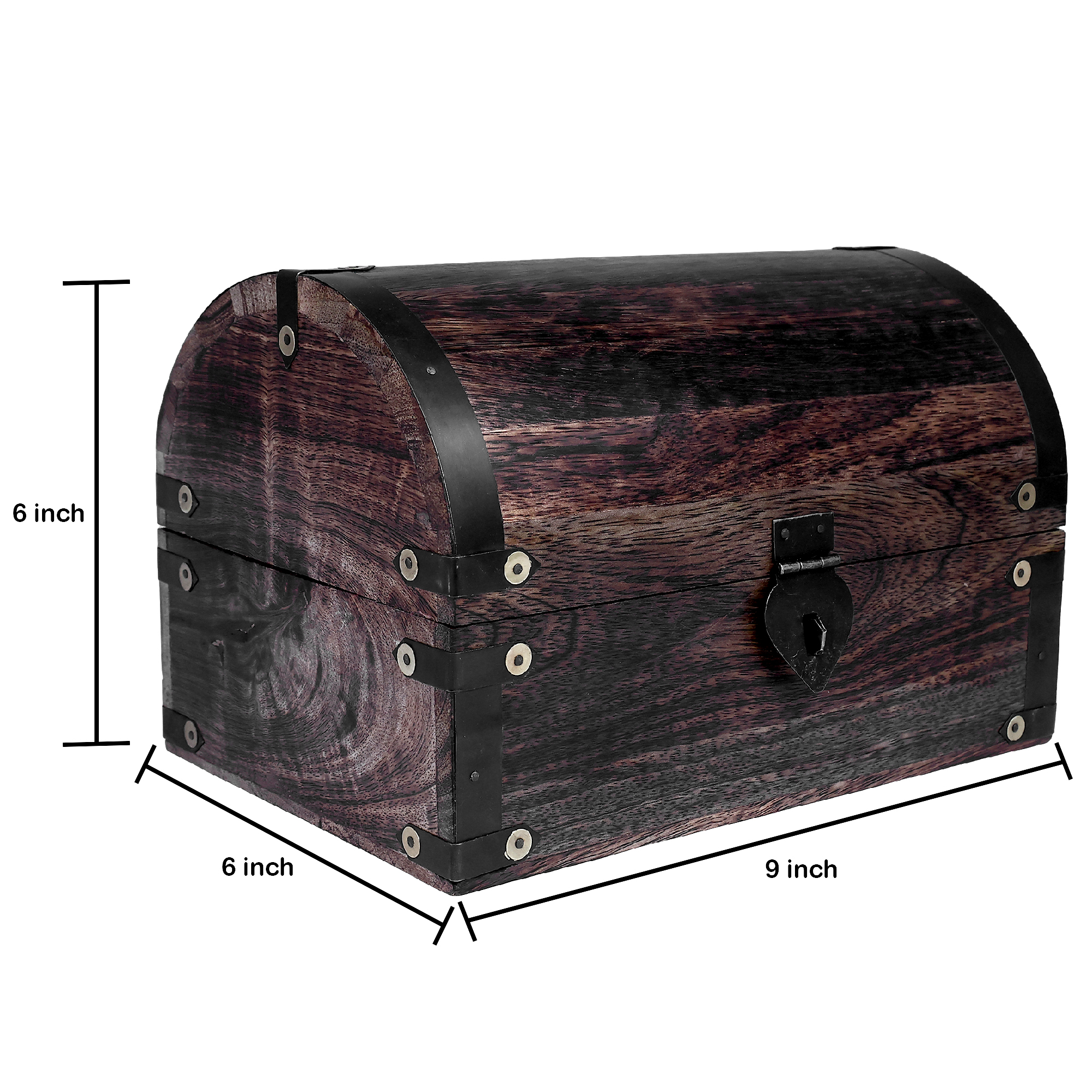Wood Storage Box (9x6x6) Treasure Chest Antique