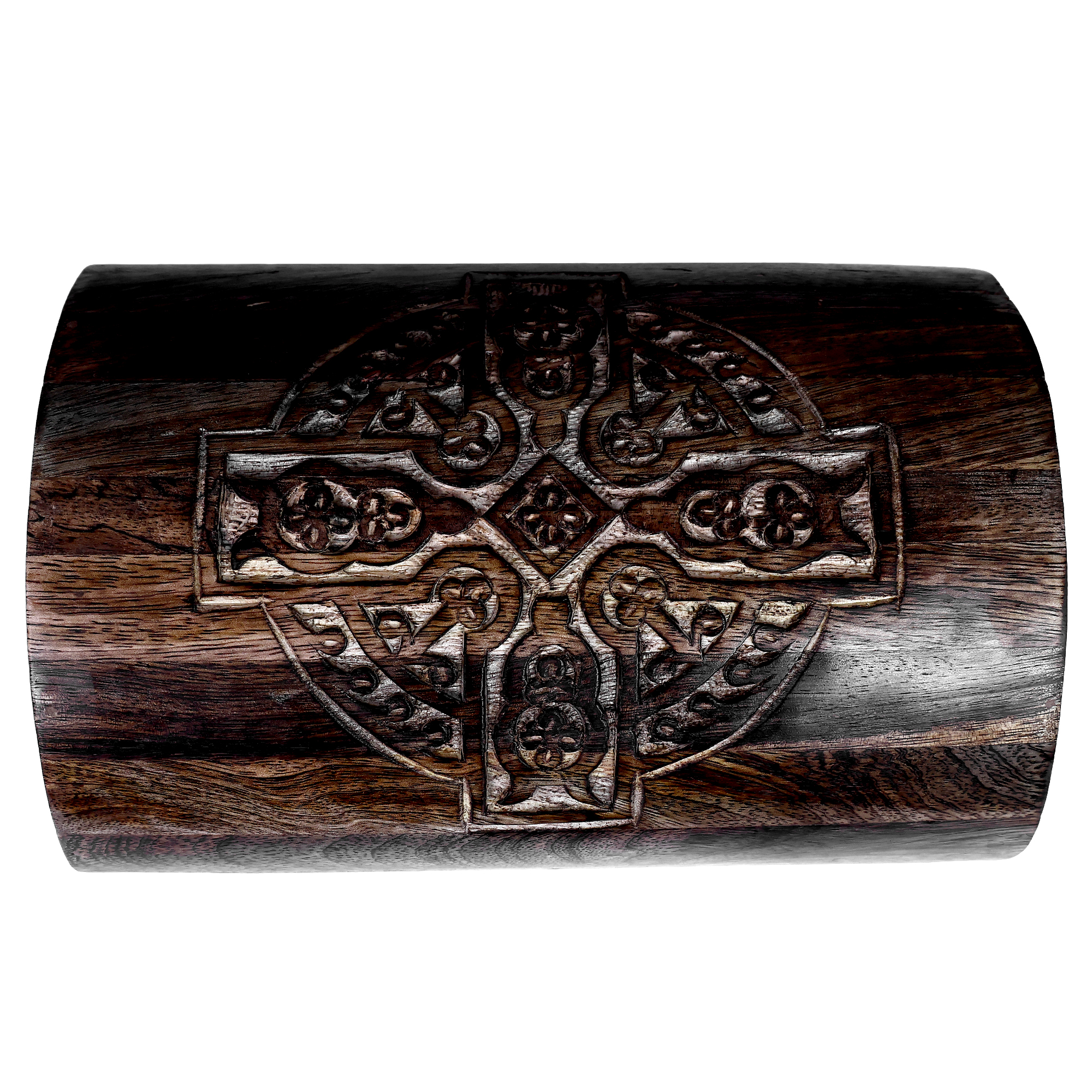 Wood Storage Box (9x6x6)Treasure Chest Celtic Cross