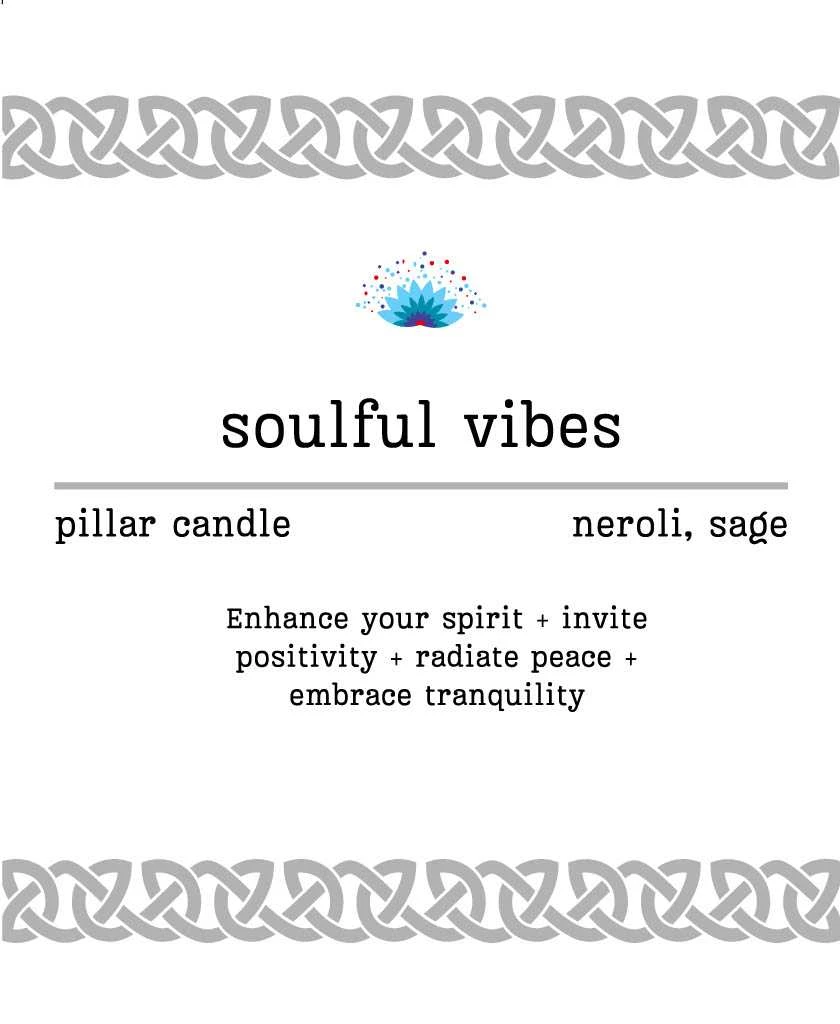 Manifestation Pillar Candle Soulful vibes 7"x1.5"