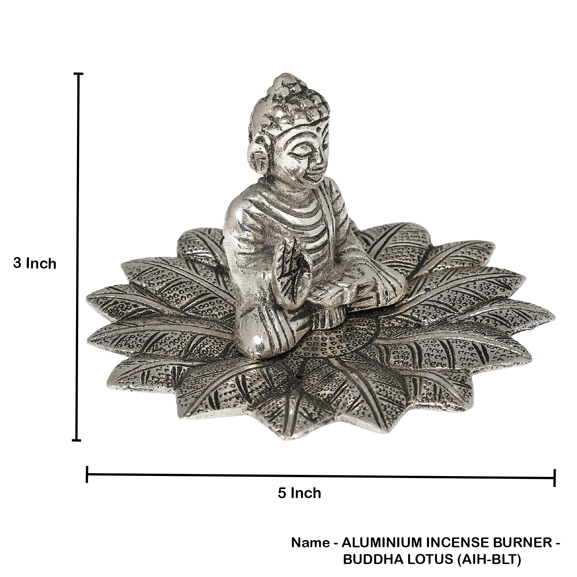 Metal Buddha on Lotus Incense holder for Incense sticks