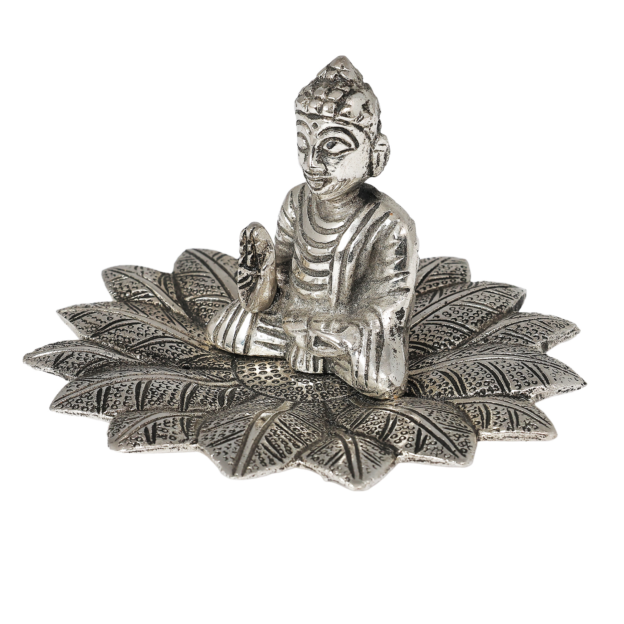 Metal Buddha on Lotus Incense holder for Incense sticks