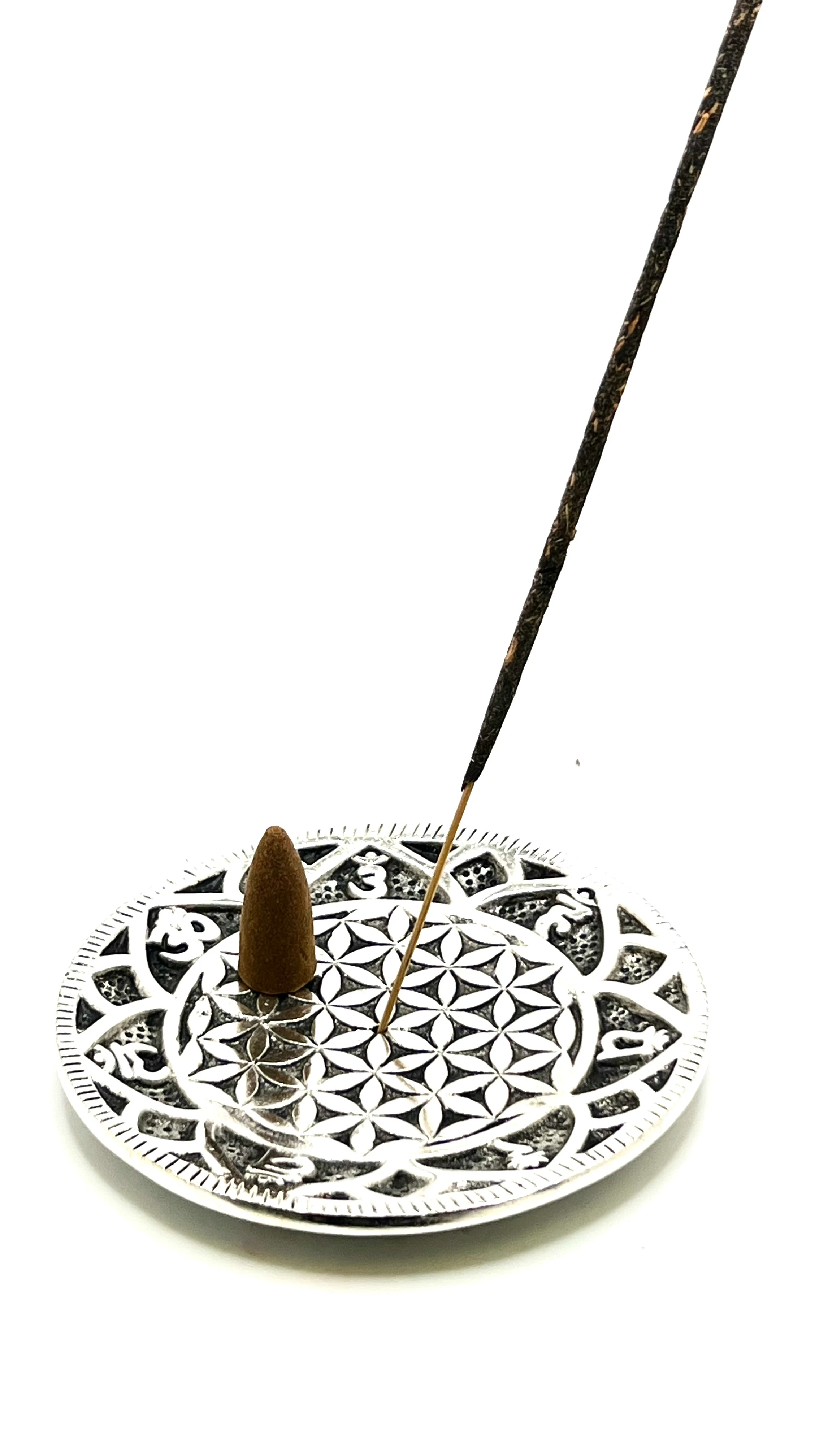 Metal Chakra Flower of Life Incense holder