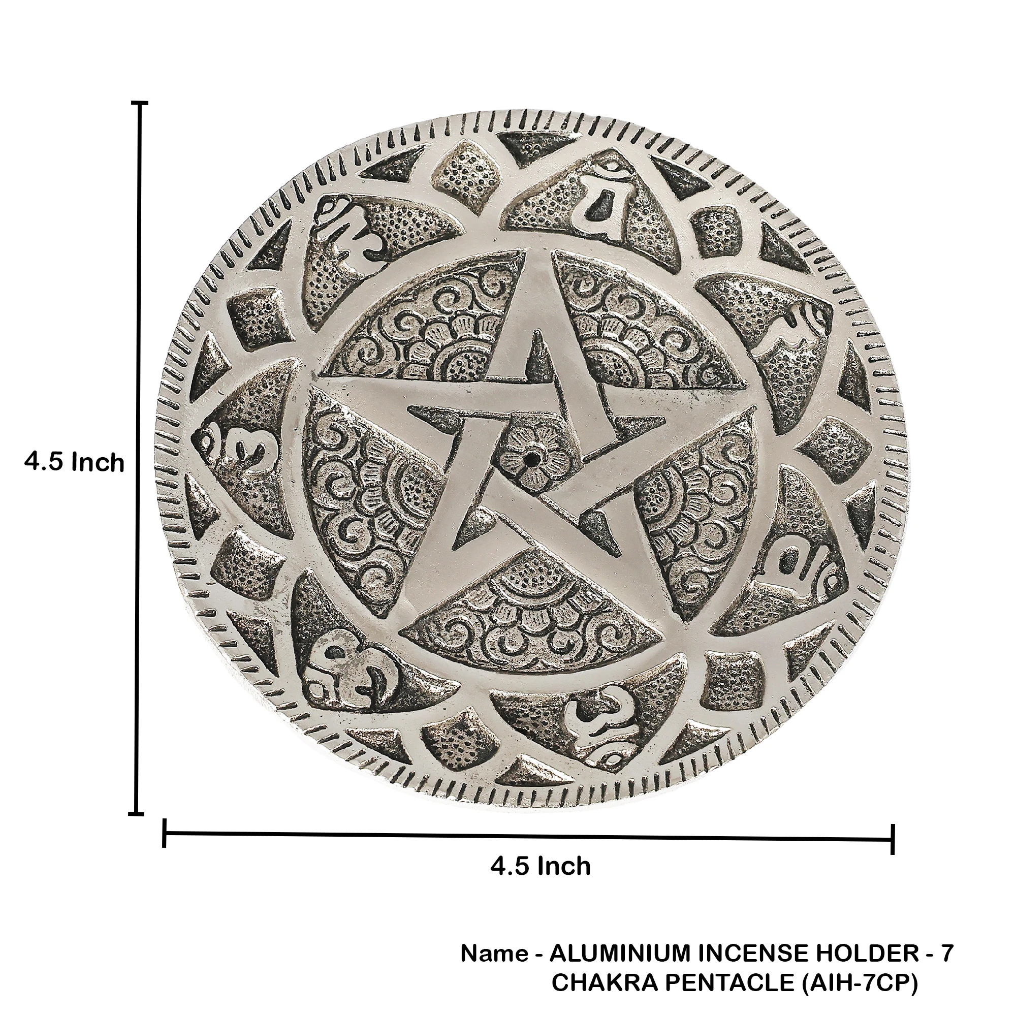 Metal Chakra Pentacle Incense holder