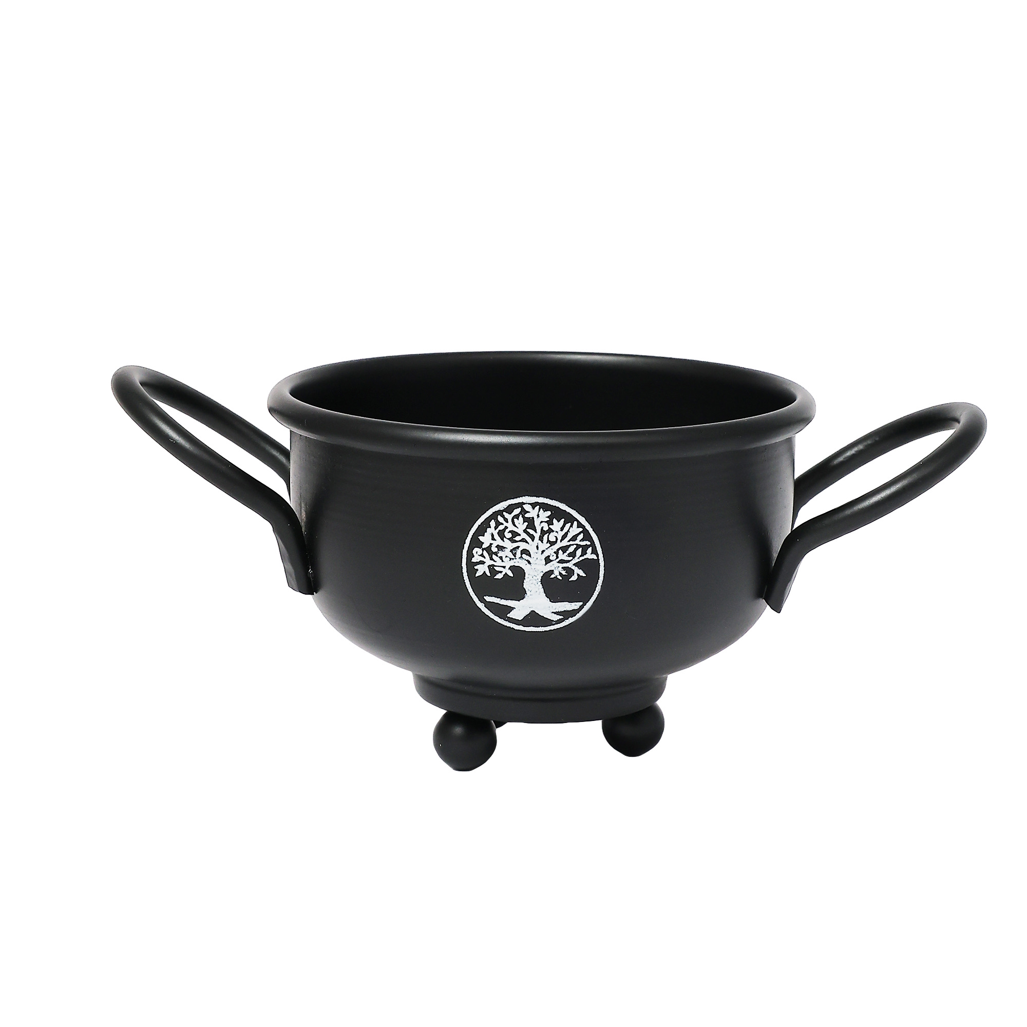 Metal Cauldron w/ handles Tree Of Life 5"