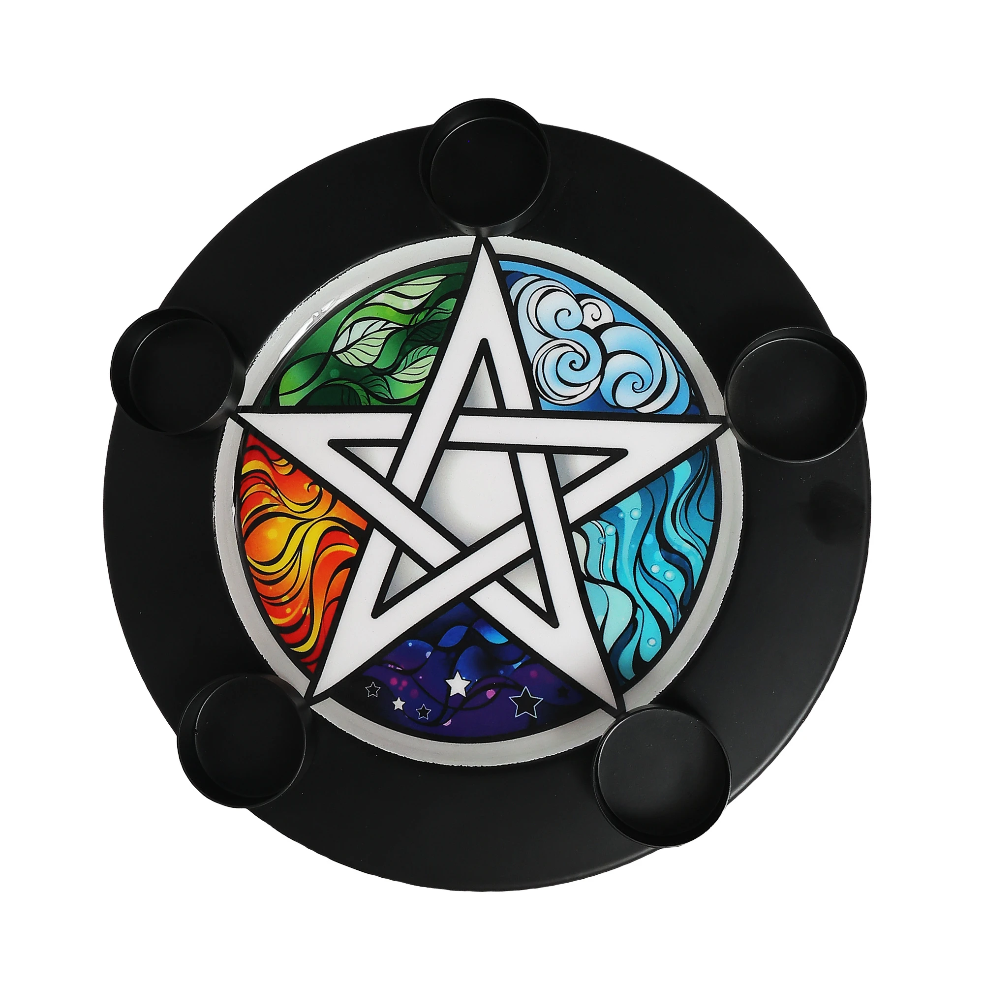 Metal charger & T-light plate Pentagram 10"