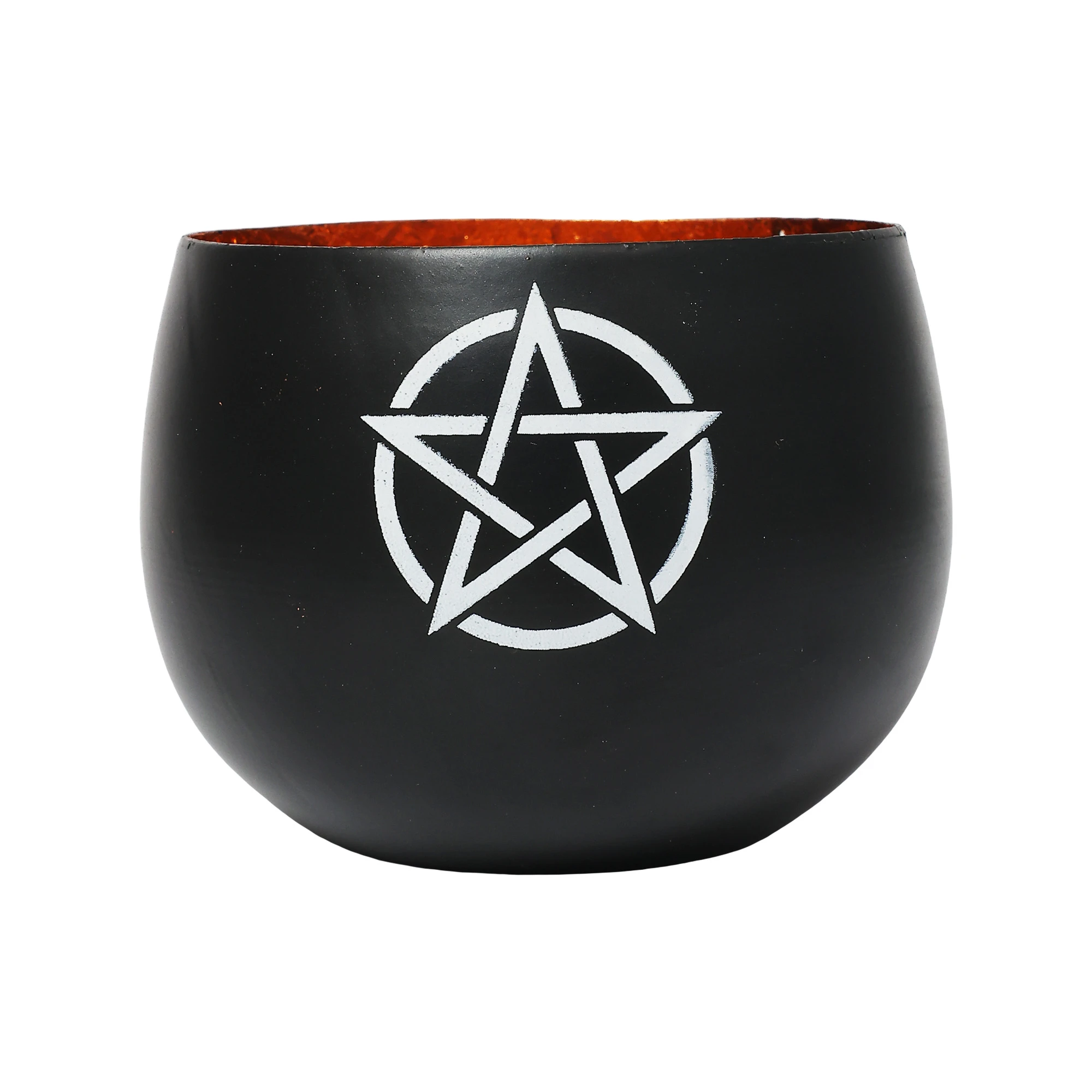 3" Metal Votive Candle Holder Pentagram