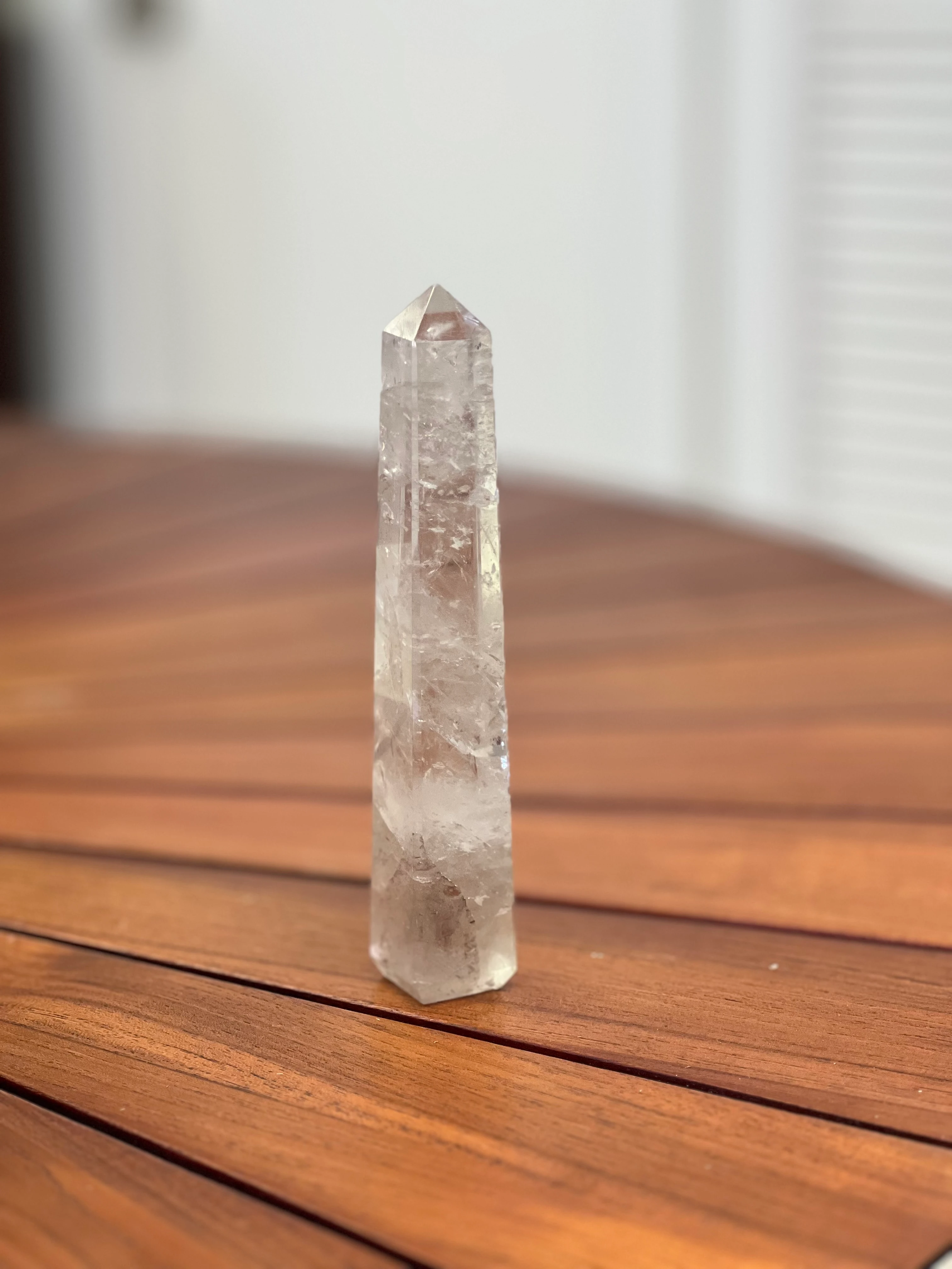 Crystal Quartz Obelisk tower 8" approx.