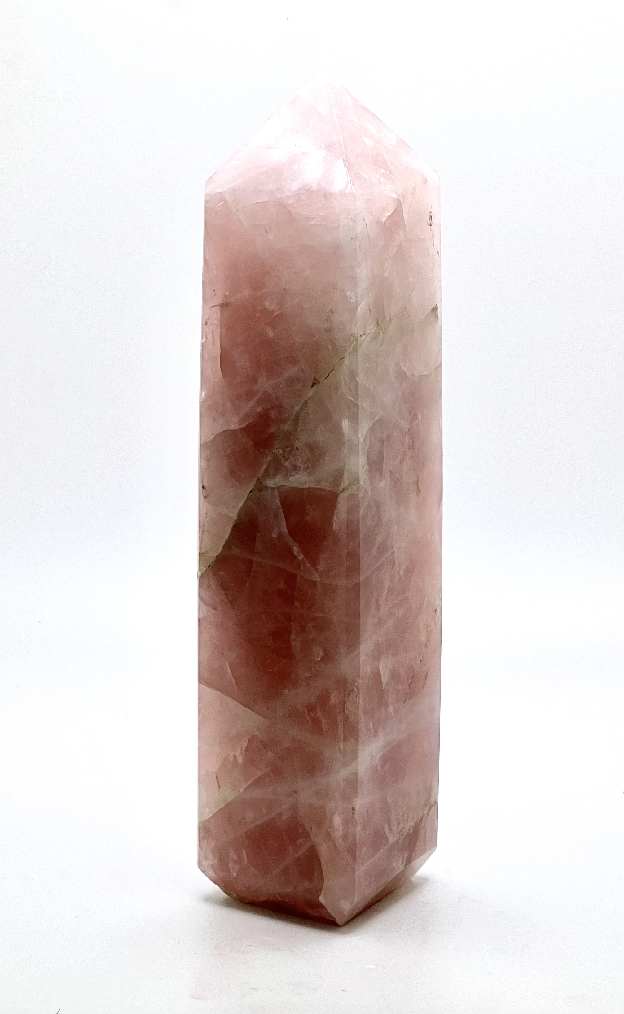 Rose Quartz Obelisk tower 8" approx.