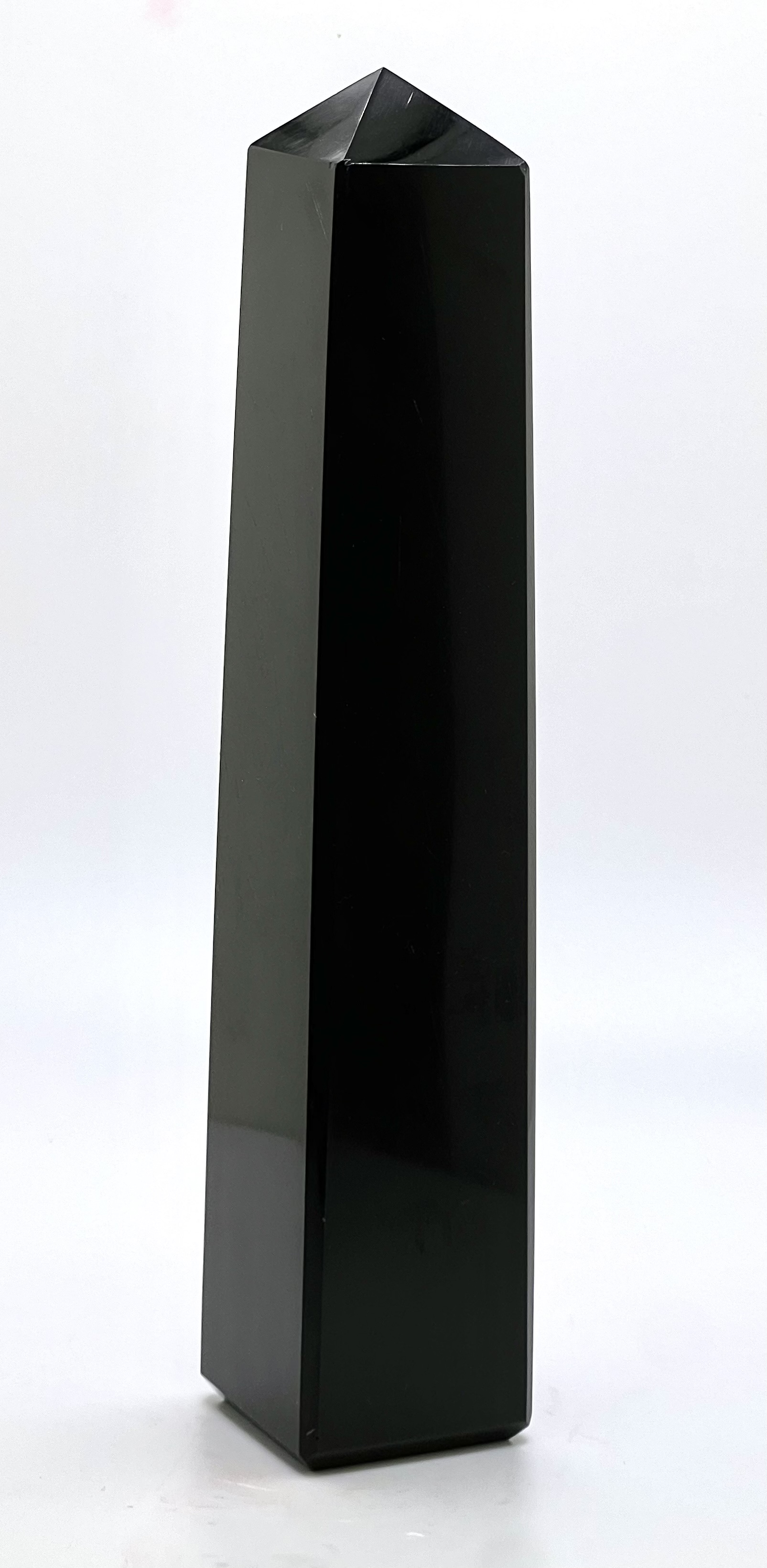 Black Obsidian Obelisk tower 7" approx. VD Importers Inc.