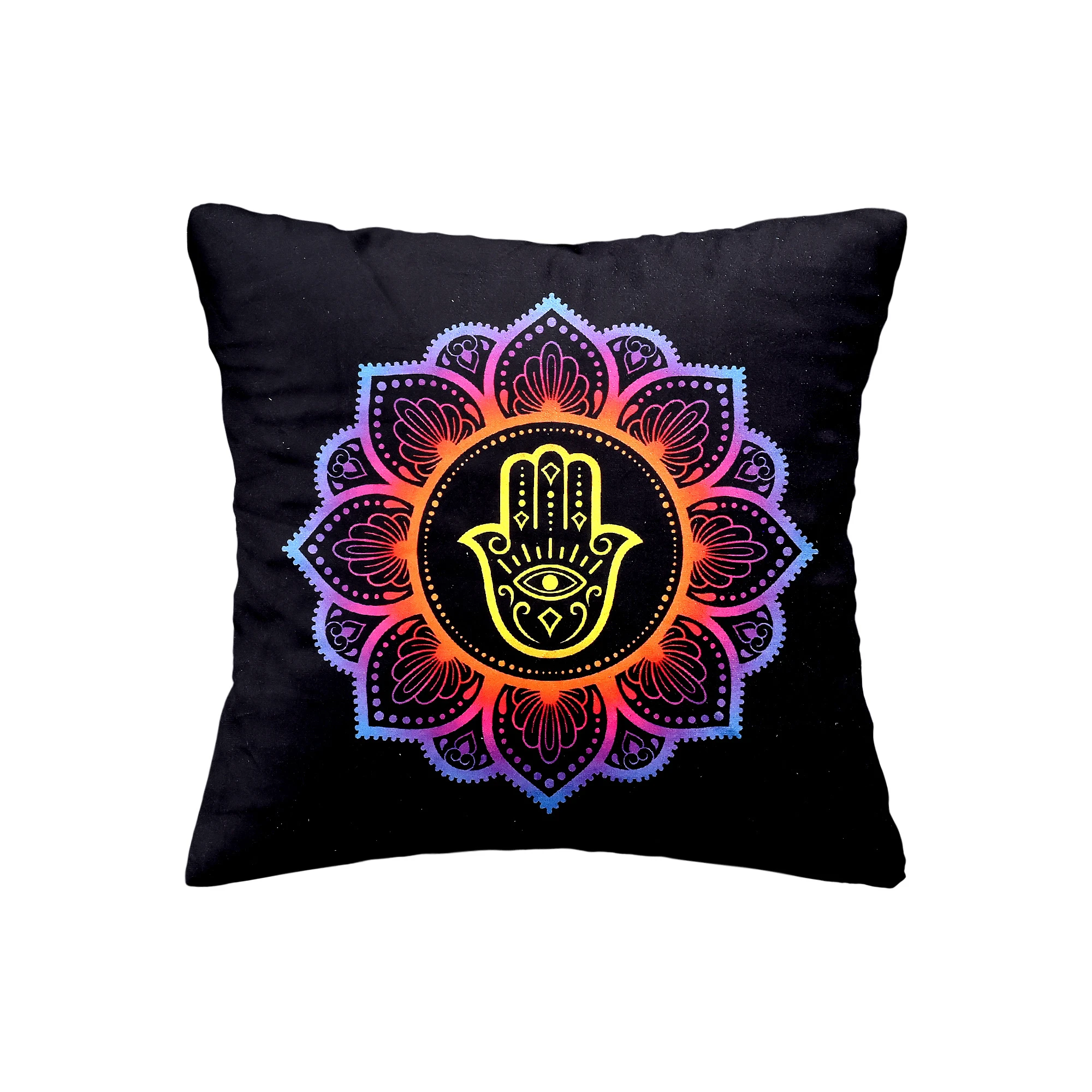 Hamsa Hand Mandala Velvet Suede Cushion Cover #9