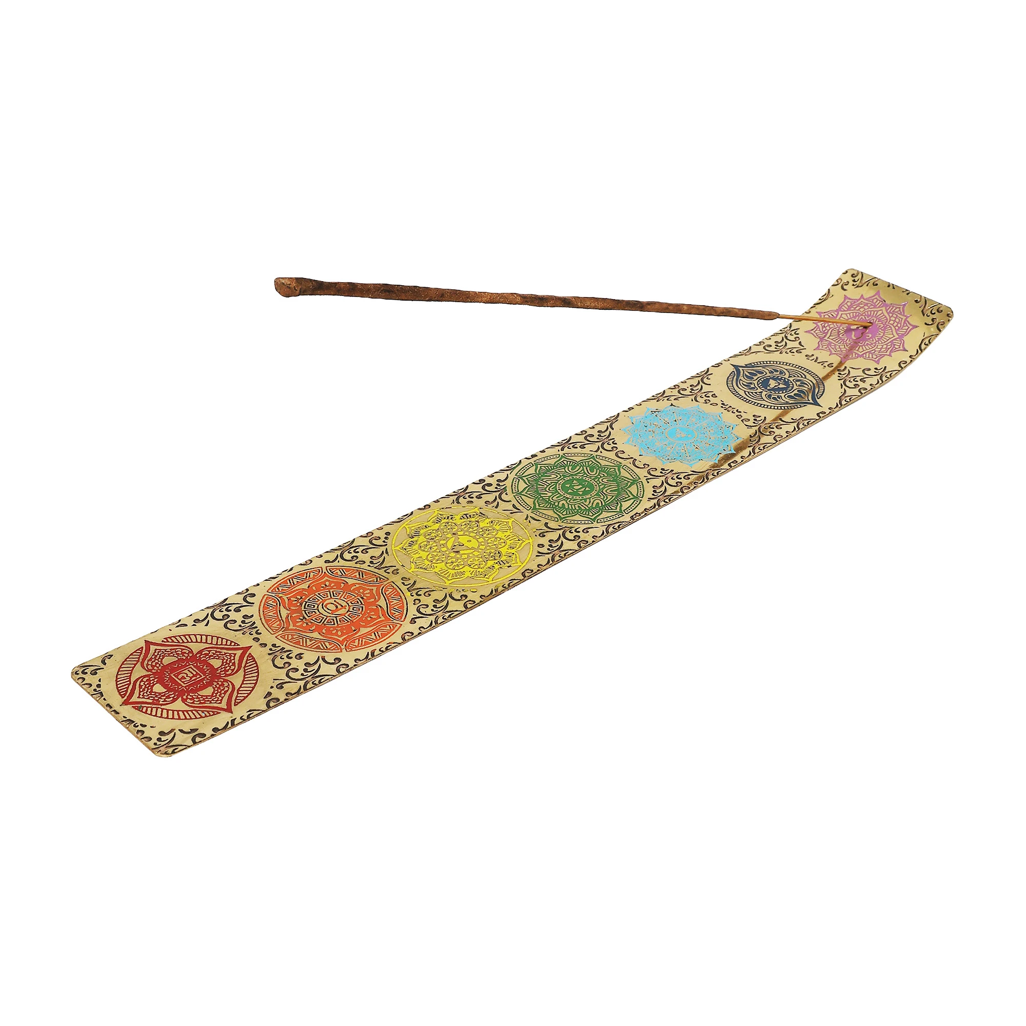 Brass Incense Holder 7 Chakra Gold
