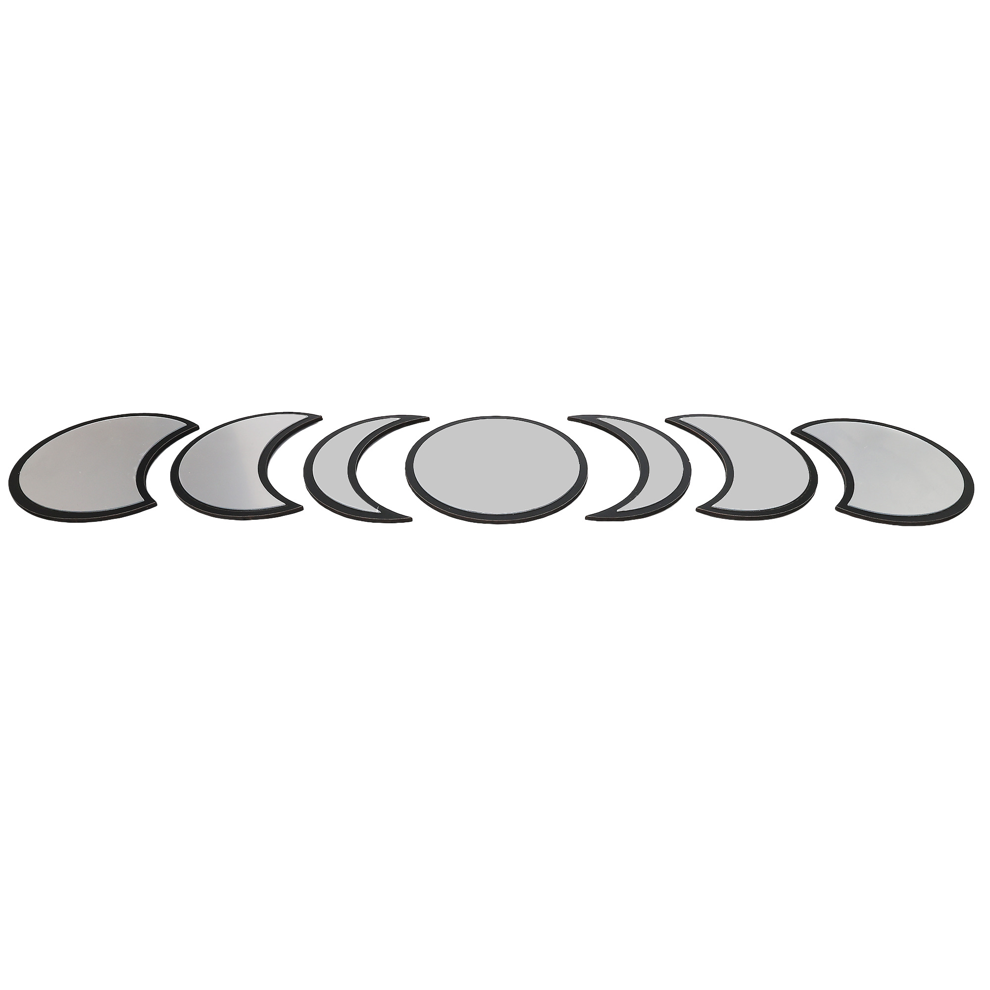 Wood Acrylic Mirror Phases Of Moon 7pc set 