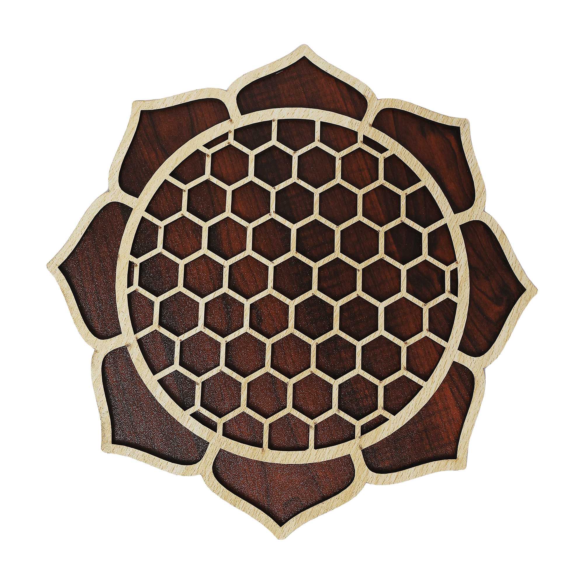 Wood Crystal Grid Honeycomb 10"