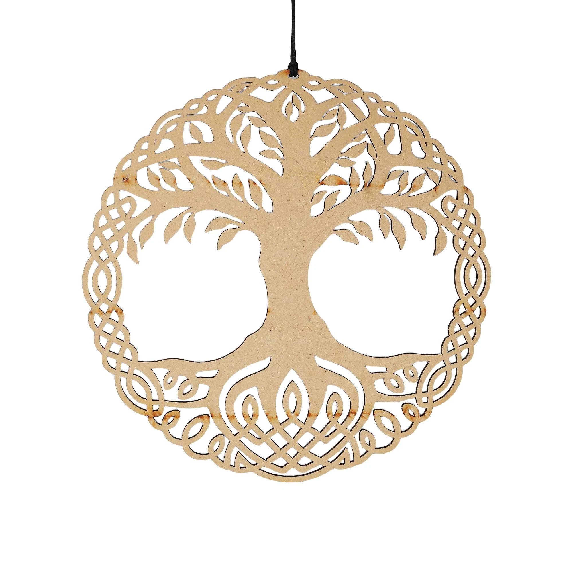 Wood wall hanging Grid Tree of Life 8"