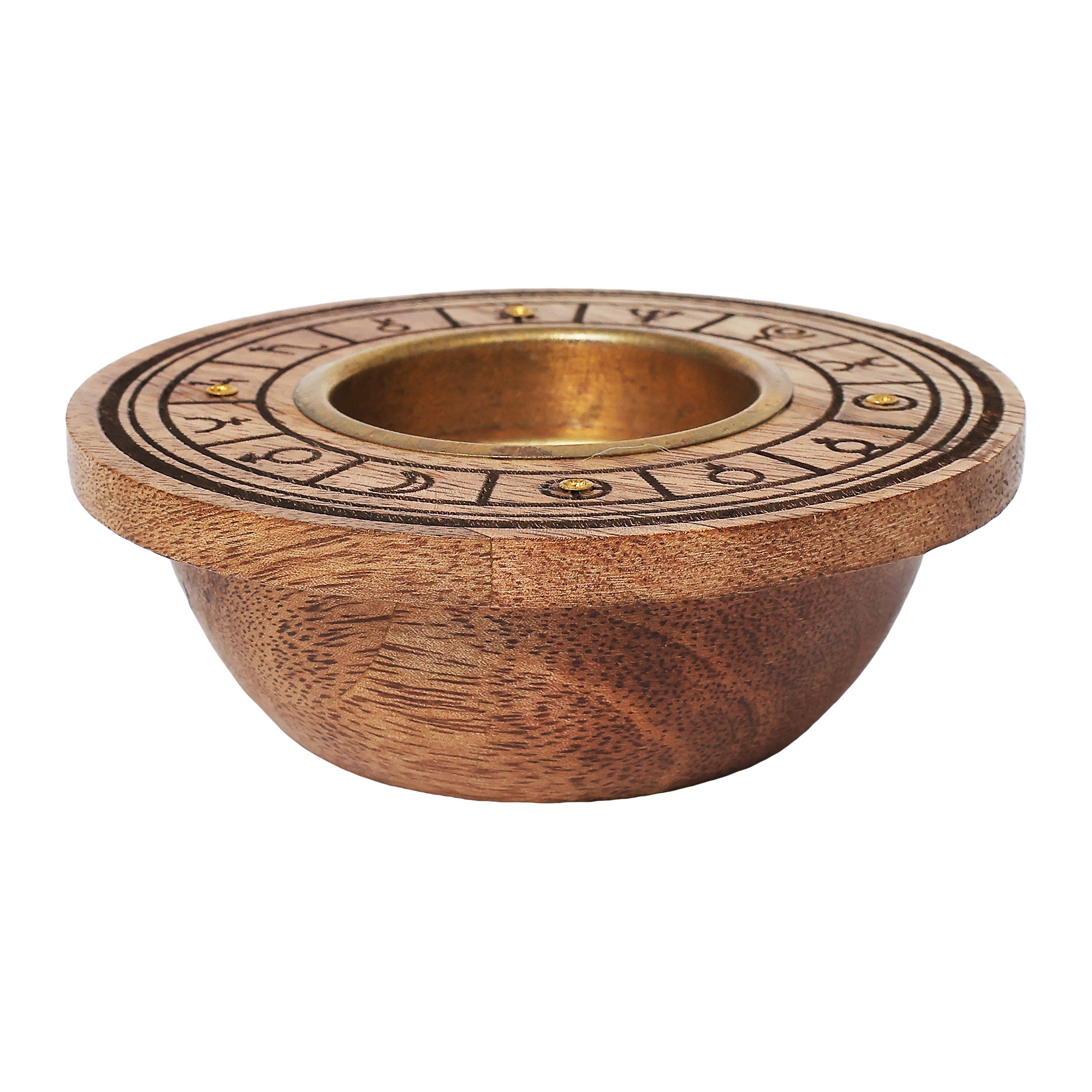 Wood Incense Holder Planets 4"