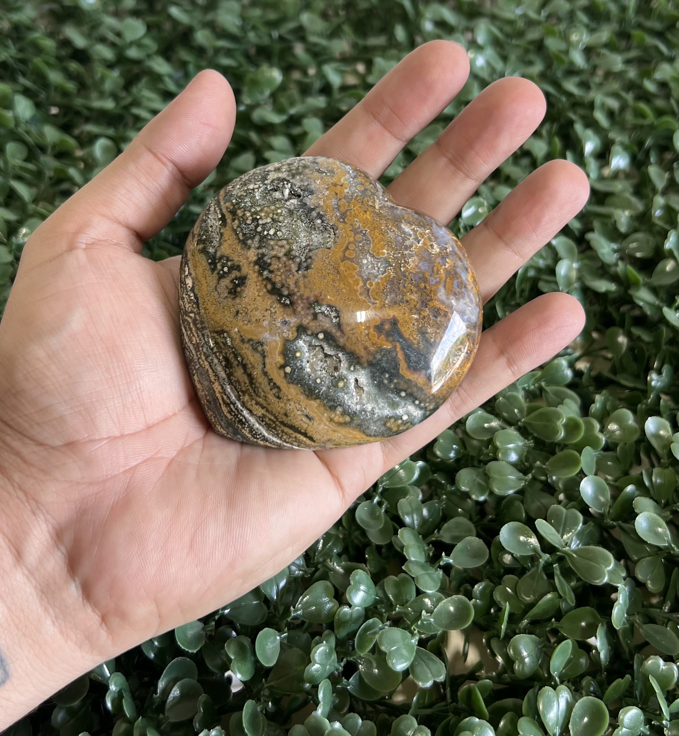 Ocean Jasper Crystal Heart 2-3"